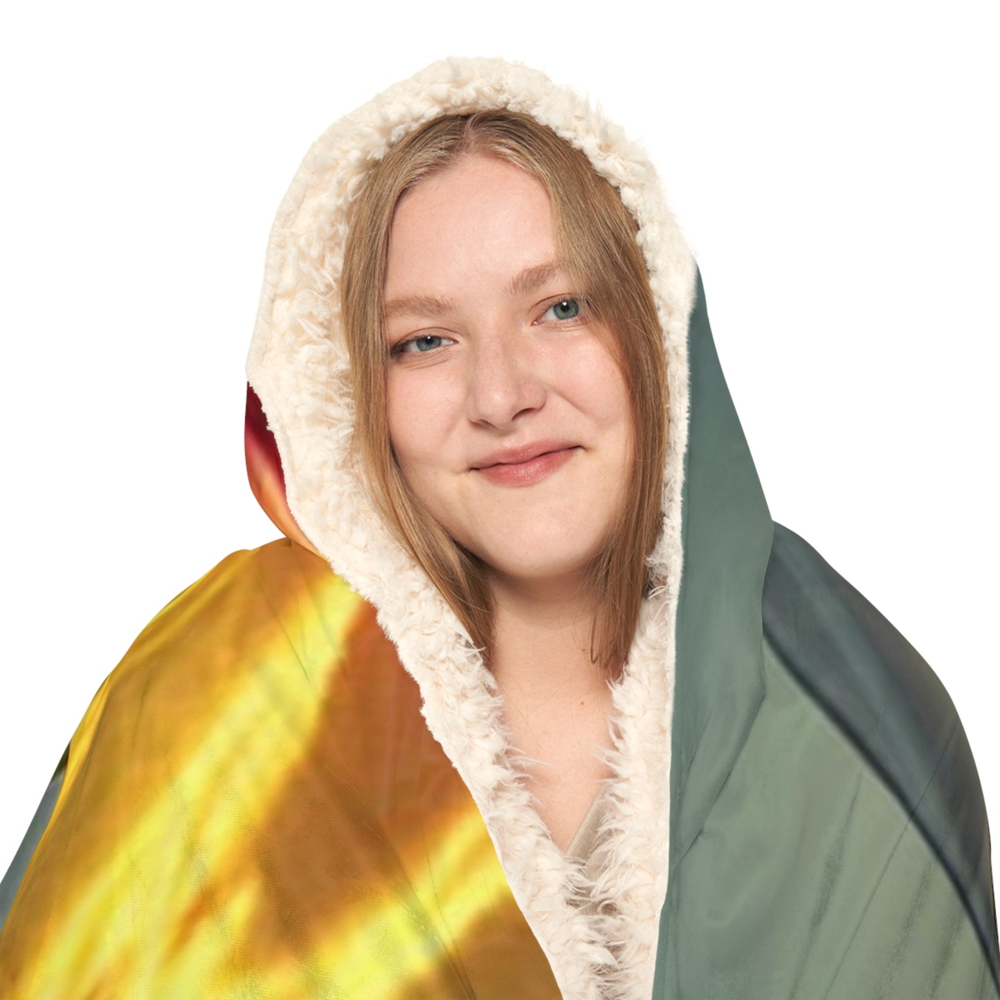 Snuggle Hooded Blanket Yellow Hibiscus glass 2