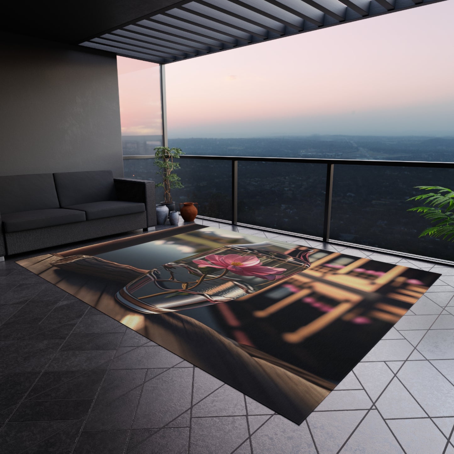 Outdoor Rug Pink Magnolia 1