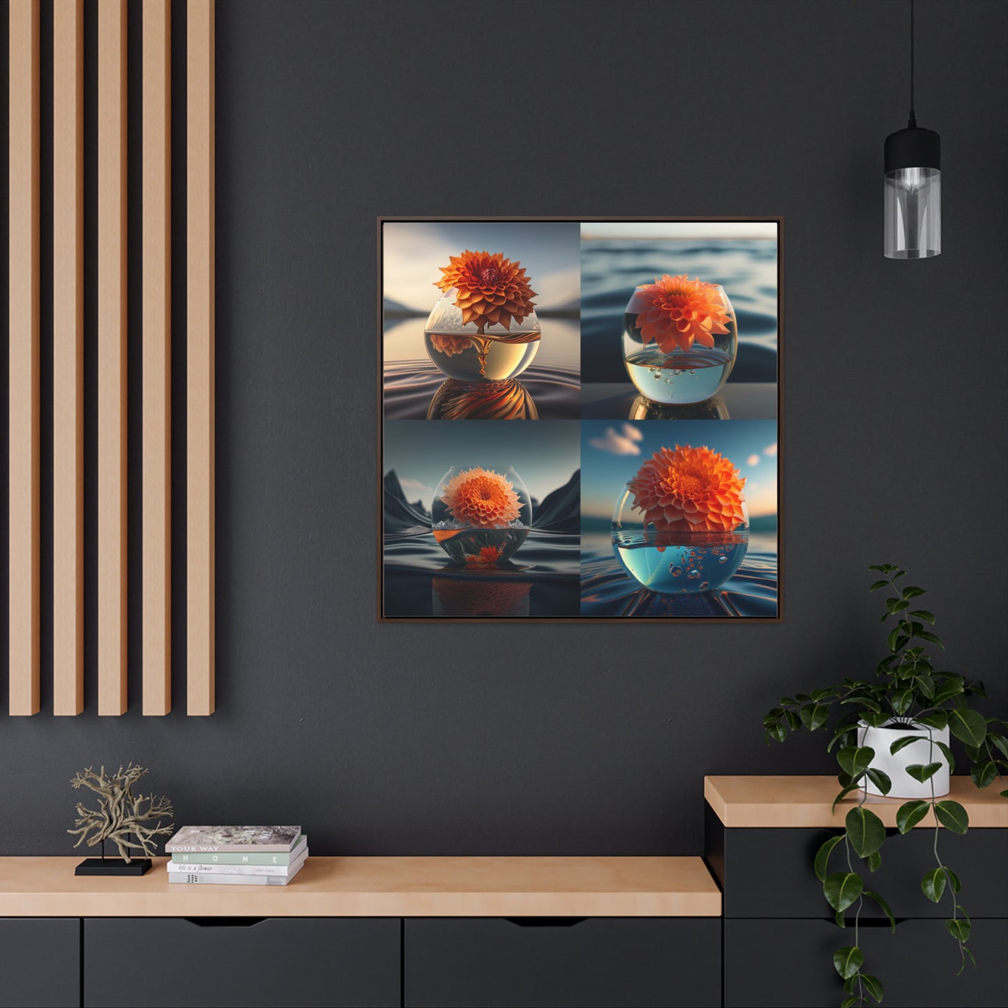 Gallery Canvas Wraps, Square Frame Dahlia Orange 5