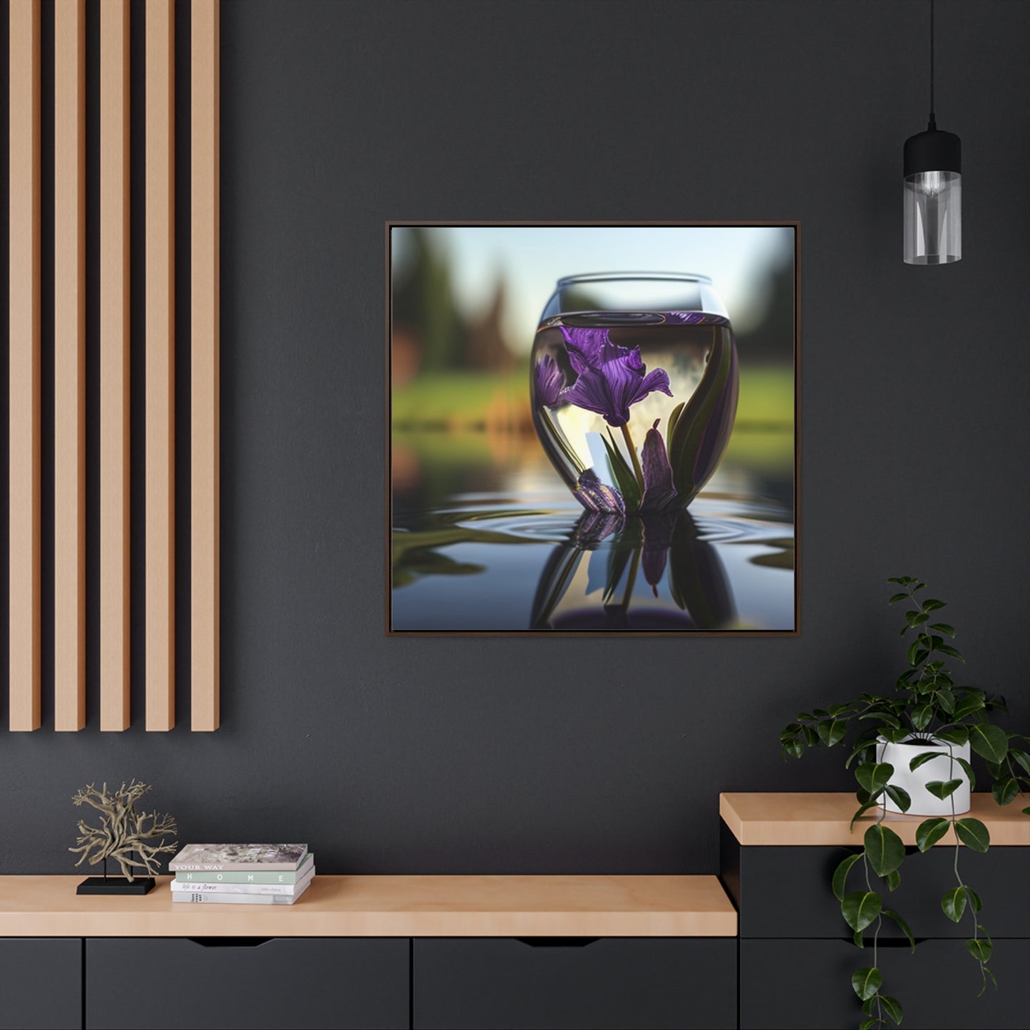 Gallery Canvas Wraps, Square Frame Purple Iris in a vase 3