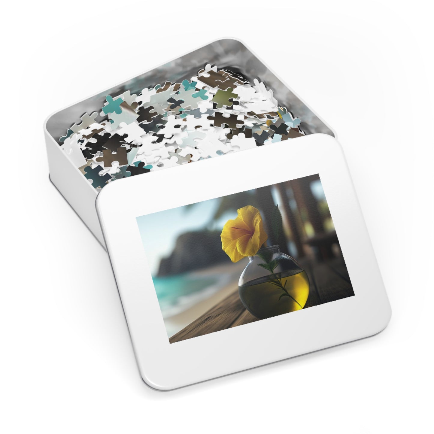 Jigsaw Puzzle (30, 110, 252, 500,1000-Piece) Yellow Hibiscus Wood 3