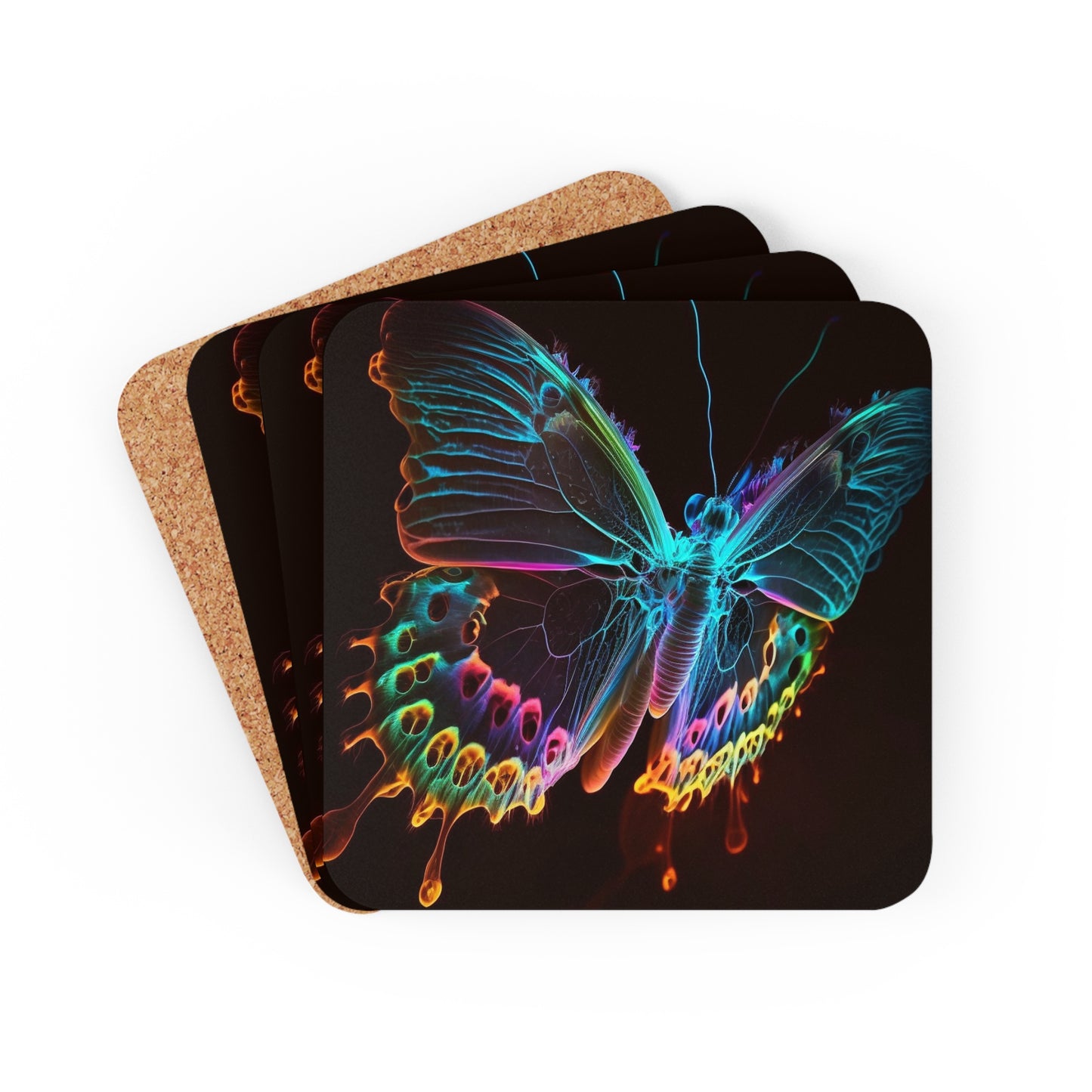 Corkwood Coaster Set Thermal Butterfly 2