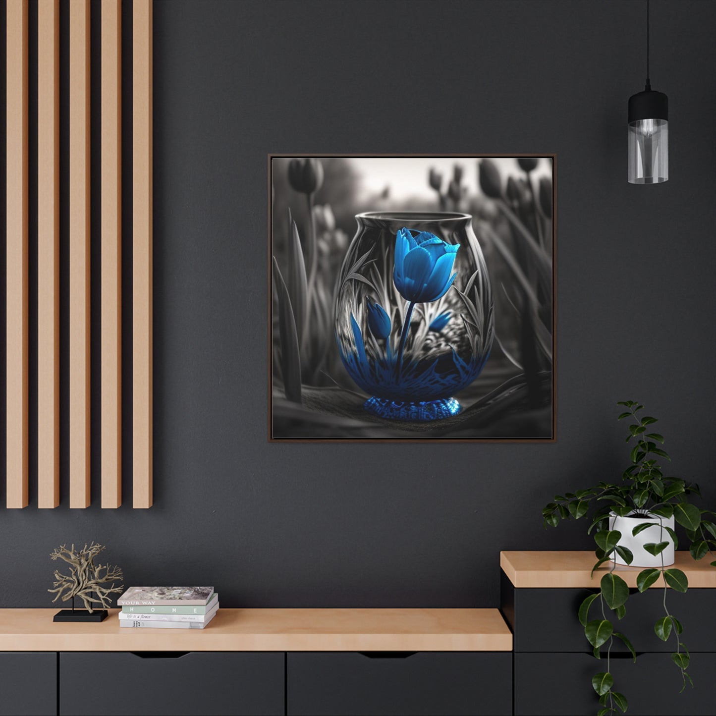 Gallery Canvas Wraps, Square Frame Tulip Blue 3