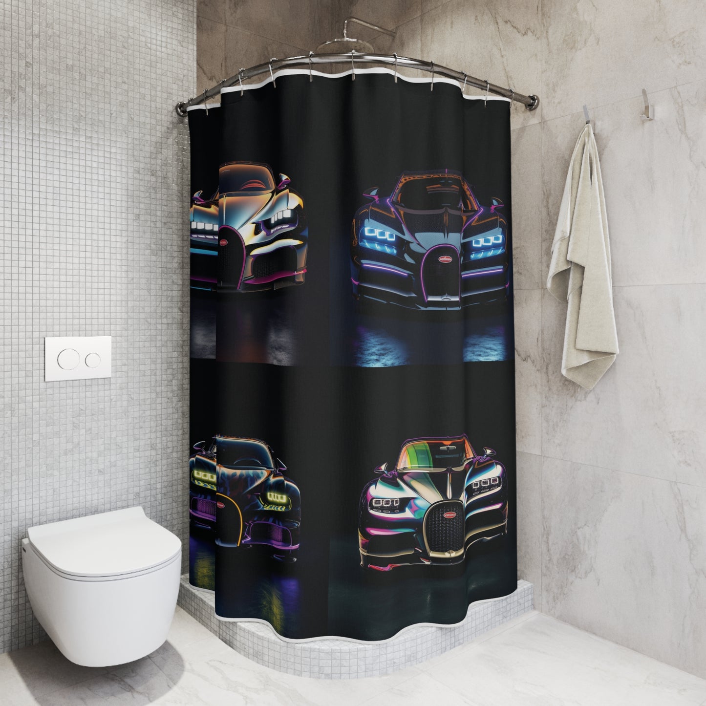 Polyester Shower Curtain Hyper Bugatti Chiron 5