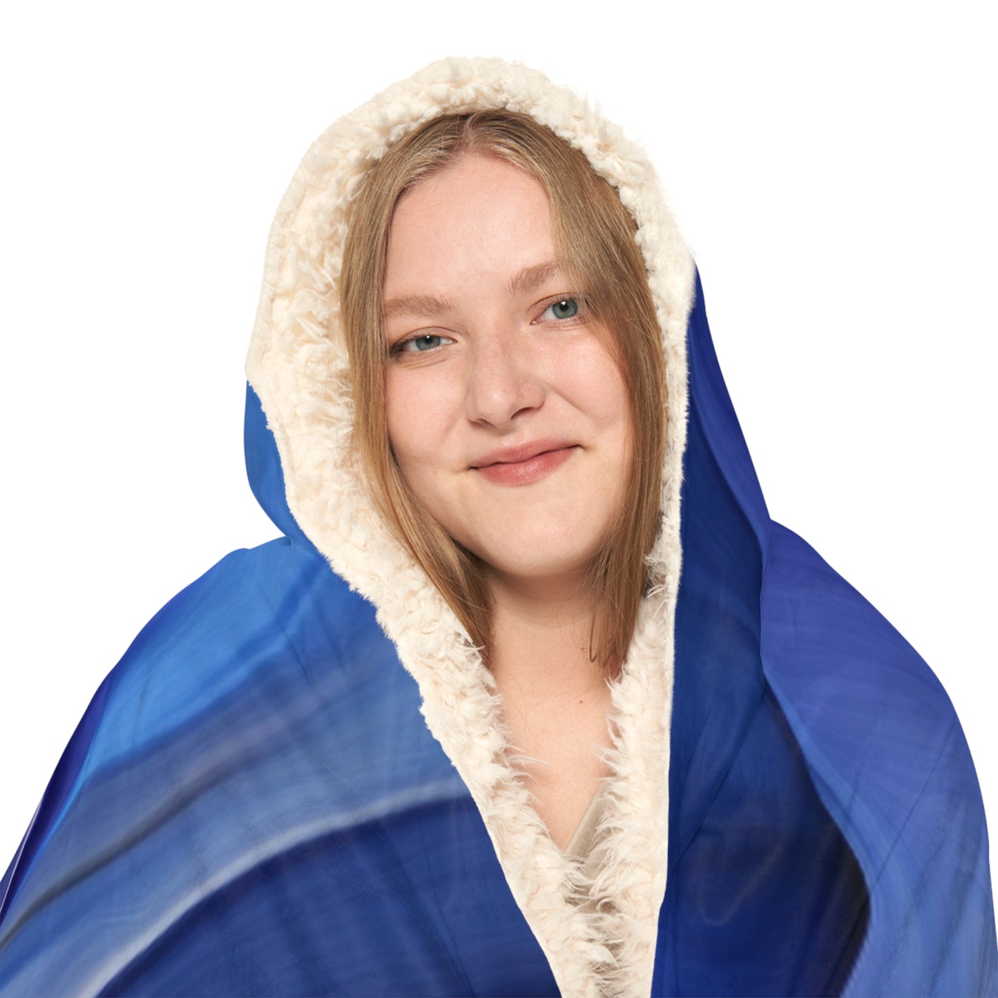 Snuggle Hooded Blanket Abstract Blue Tulip 3