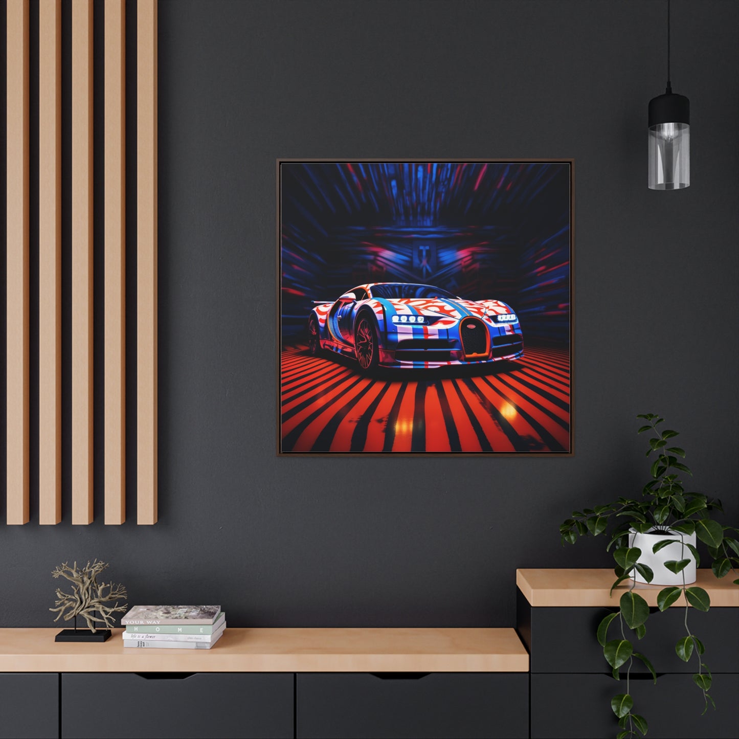 Gallery Canvas Wraps, Square Frame Macro Bugatti American Flag 1
