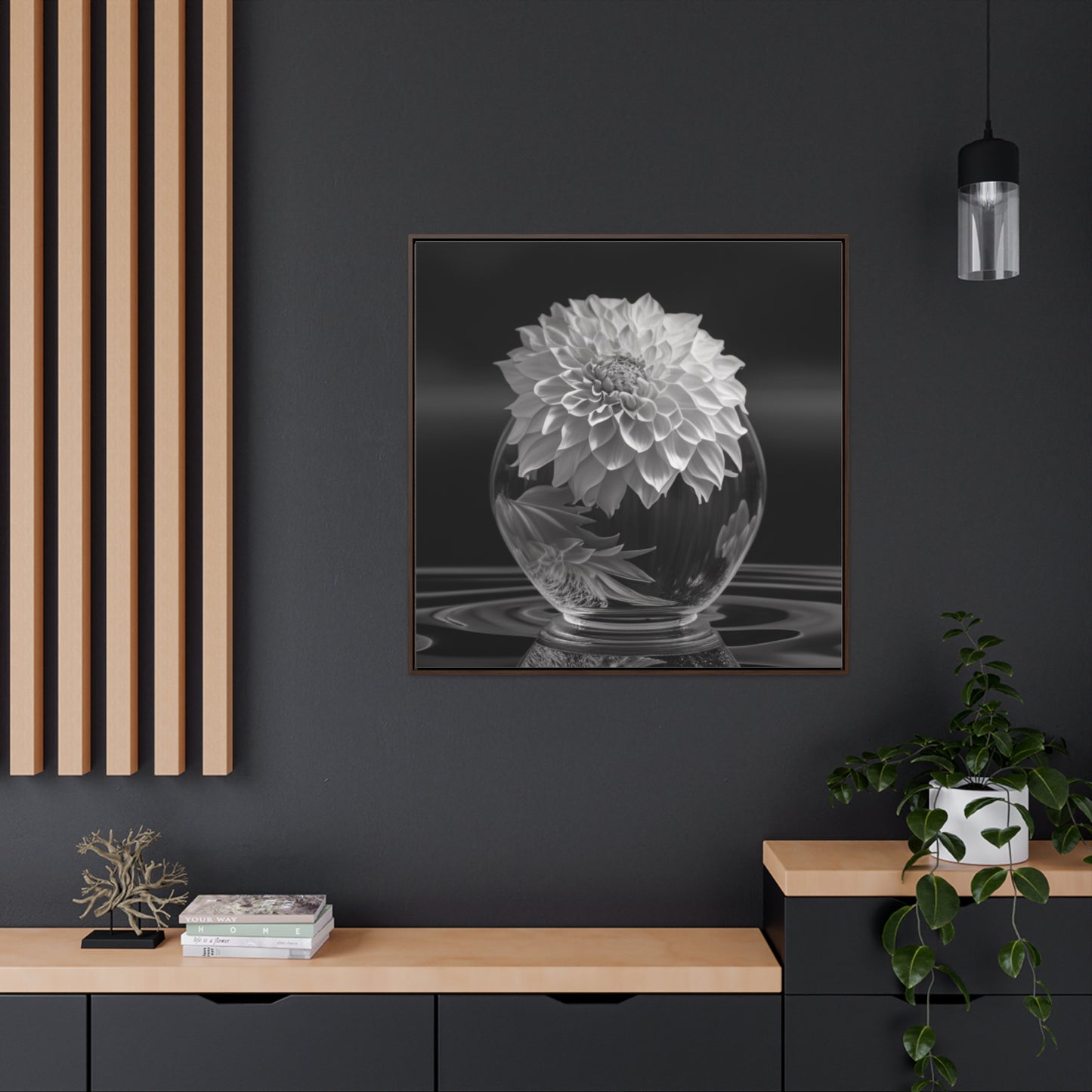 Gallery Canvas Wraps, Square Frame White Dahlia 1