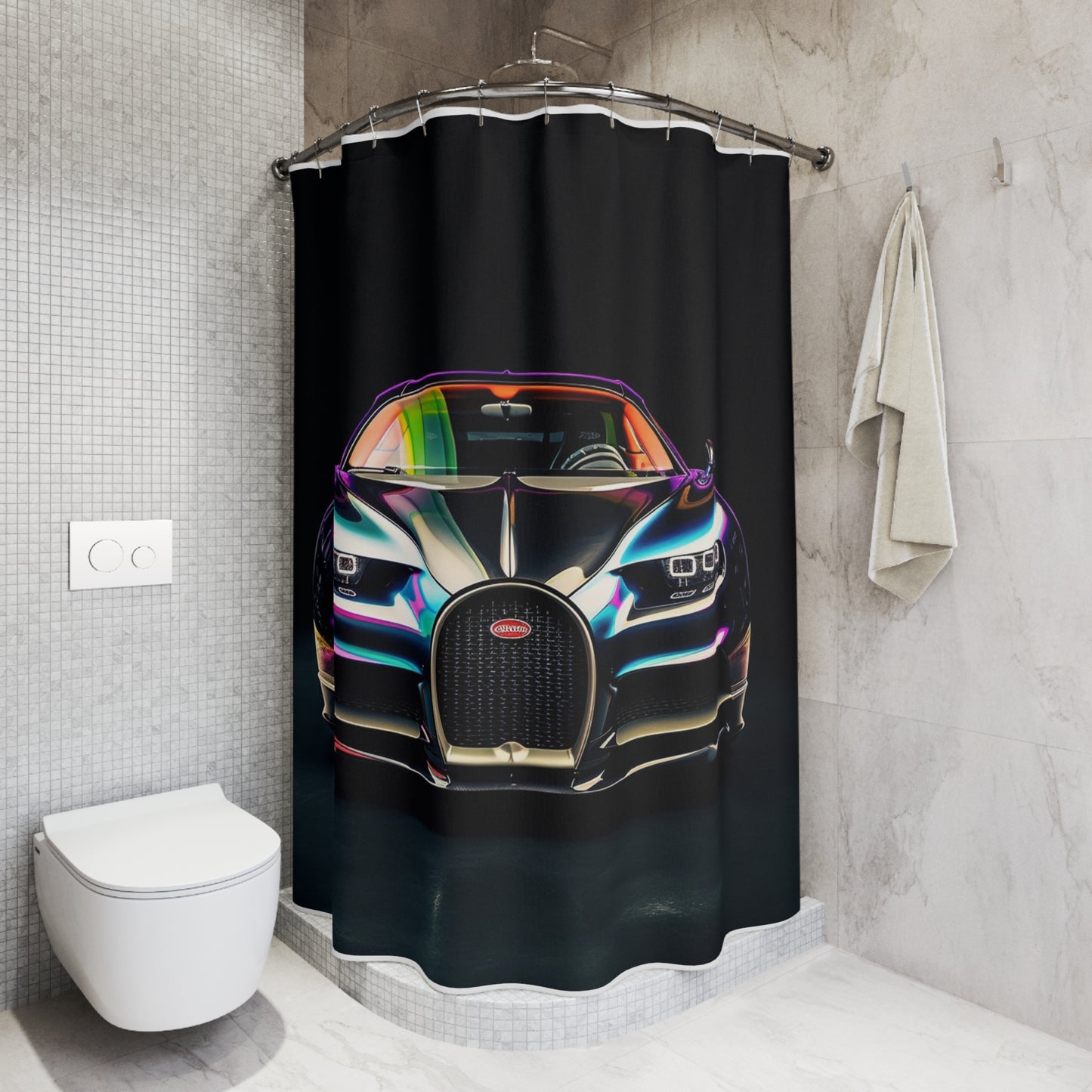 Polyester Shower Curtain Hyper Bugatti Chiron 4