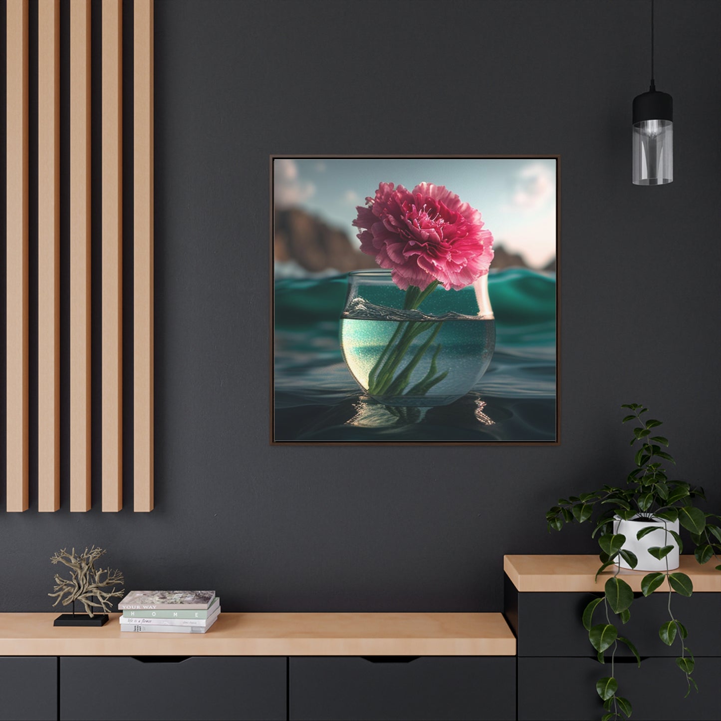Gallery Canvas Wraps, Square Frame Carnation 1