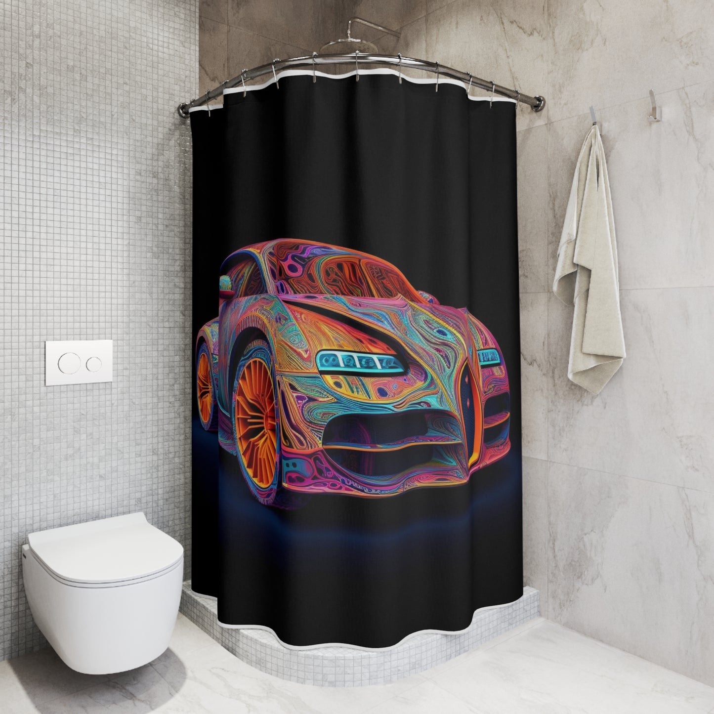 Polyester Shower Curtain Bugatti Abstract Concept 1