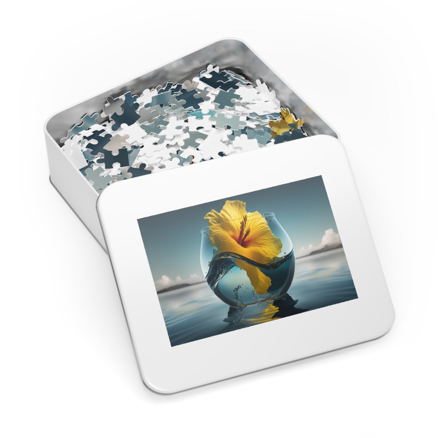 Jigsaw Puzzle (30, 110, 252, 500,1000-Piece) Yellow Hibiscus glass 4