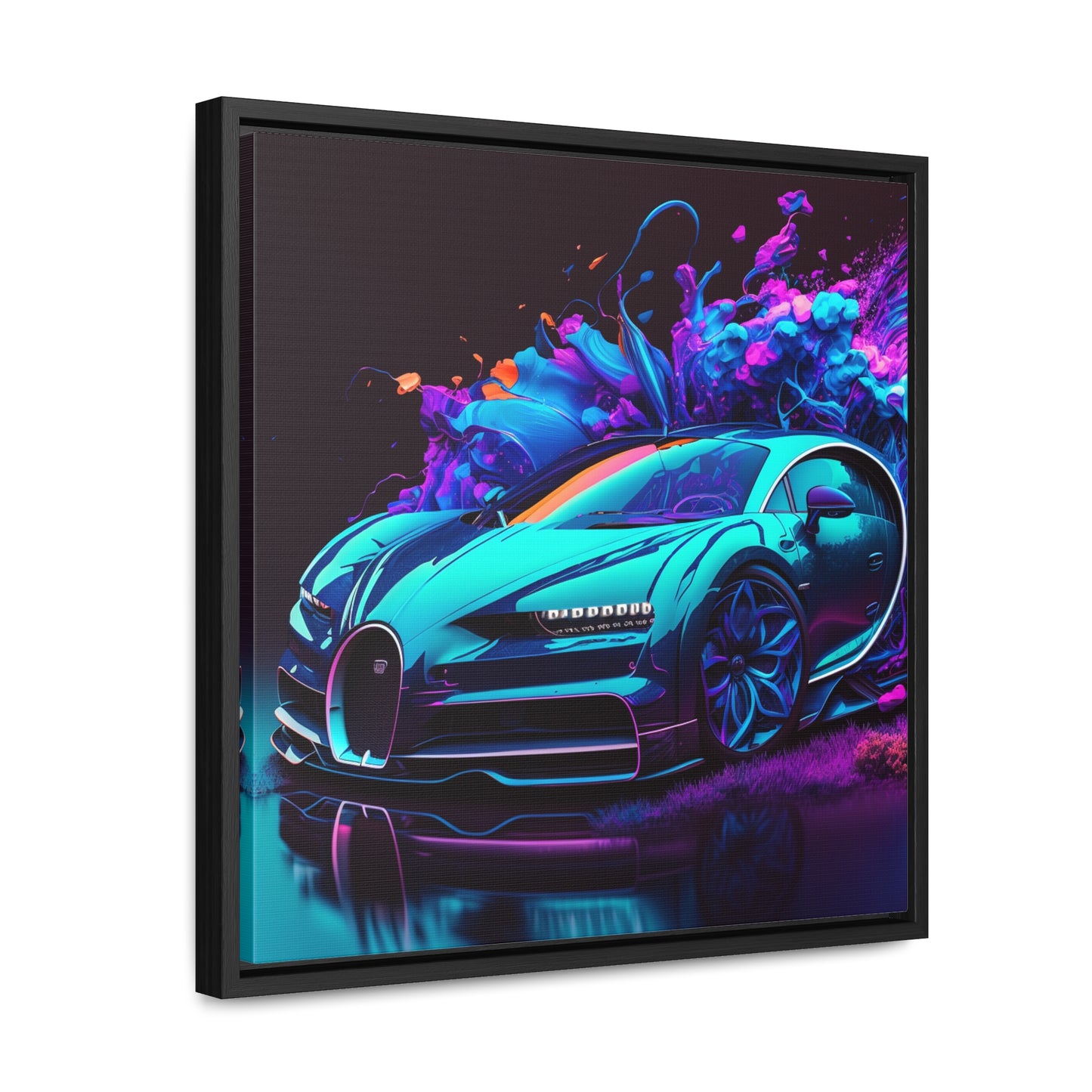 Gallery Canvas Wraps, Square Frame Bugatti Neon Chiron 3