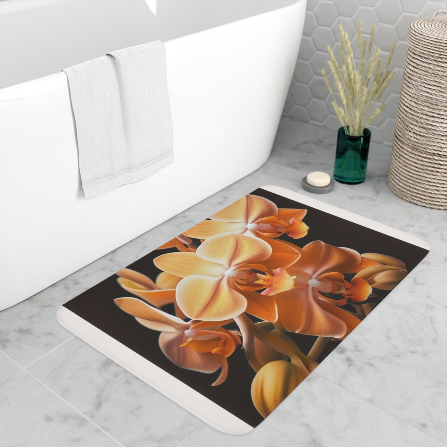 Memory Foam Bath Mat orchid pedals 1