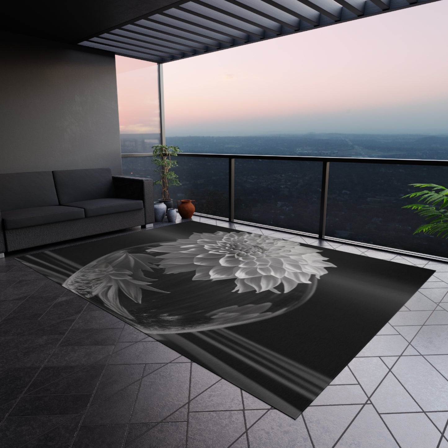 Outdoor Rug White Dahlia 1