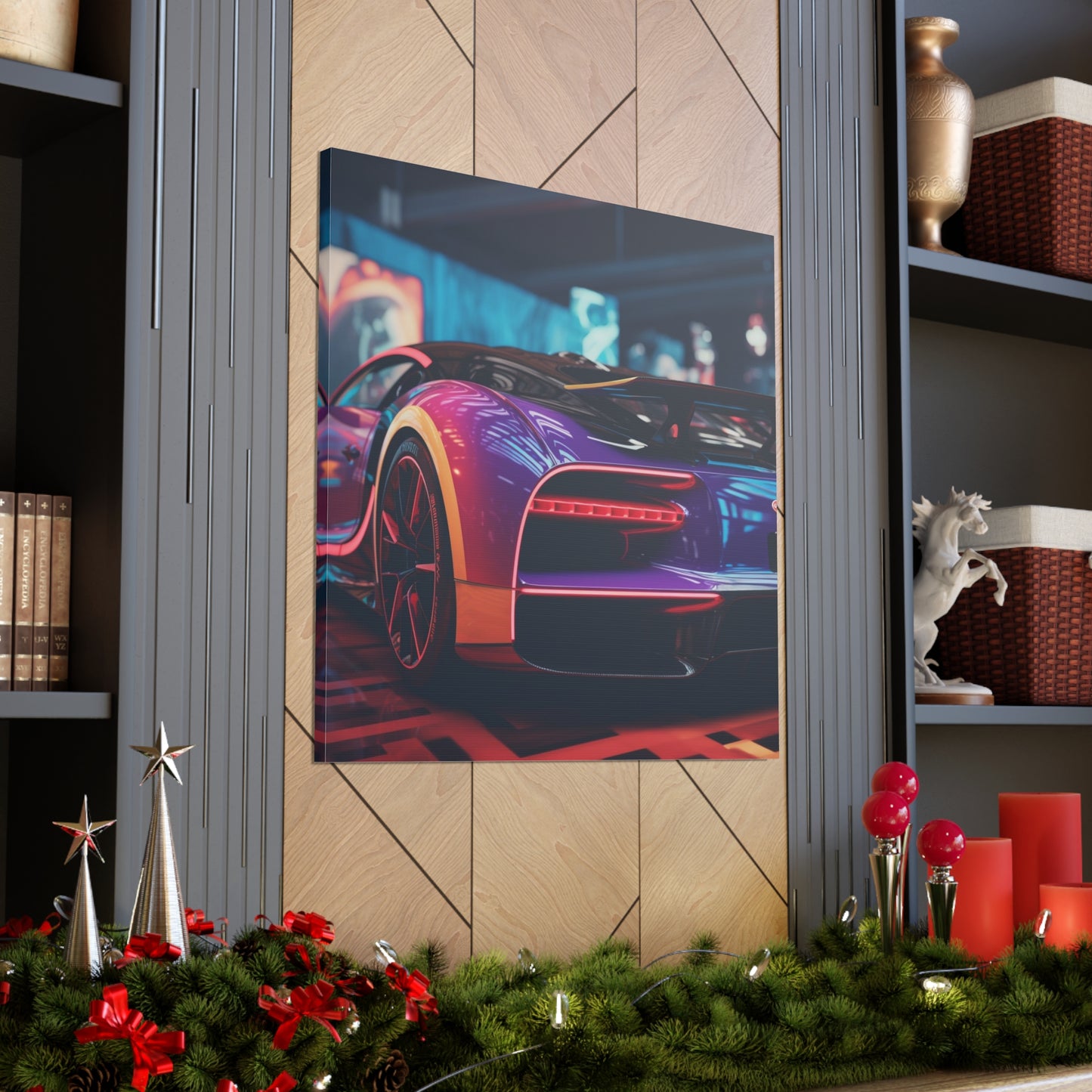 Canvas Gallery Wraps Hyper Bugatti Neon Chiron 3