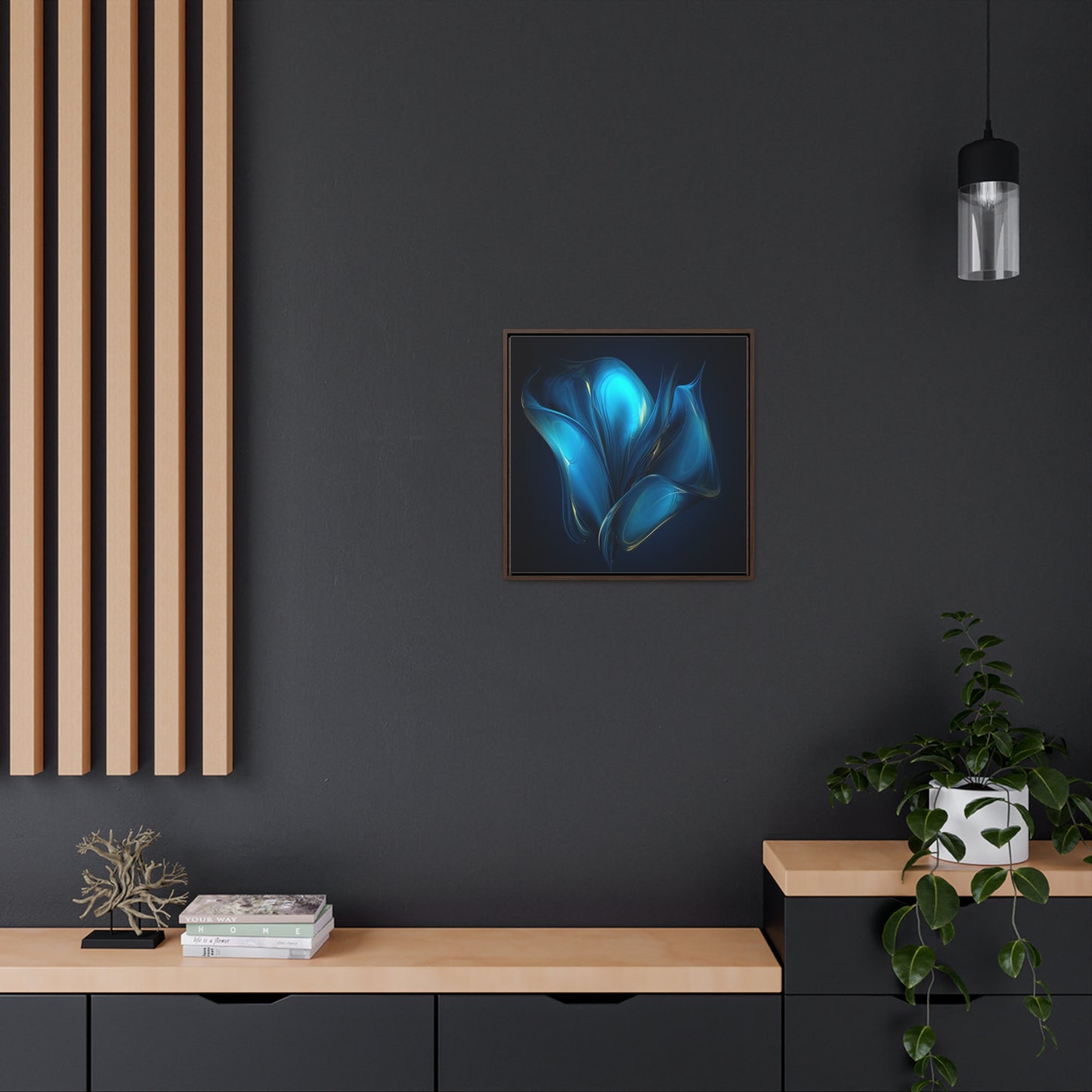 Gallery Canvas Wraps, Square Frame Abstract Blue Tulip 2