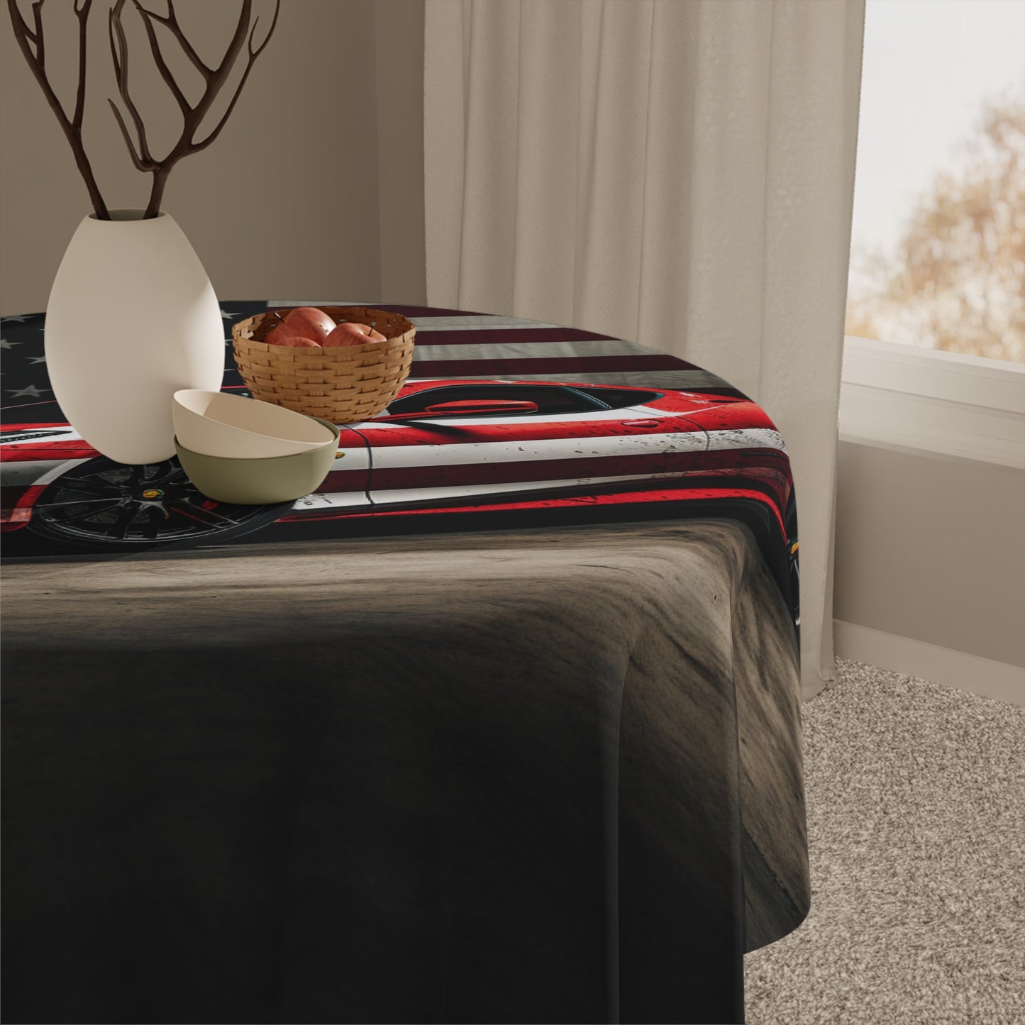 Tablecloth American Flag Background Ferrari 1