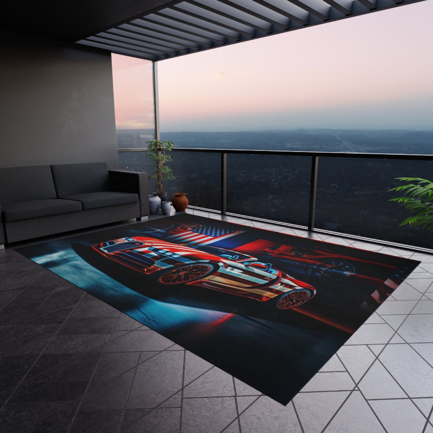 Outdoor Rug Macro Bugatti American Flag 2
