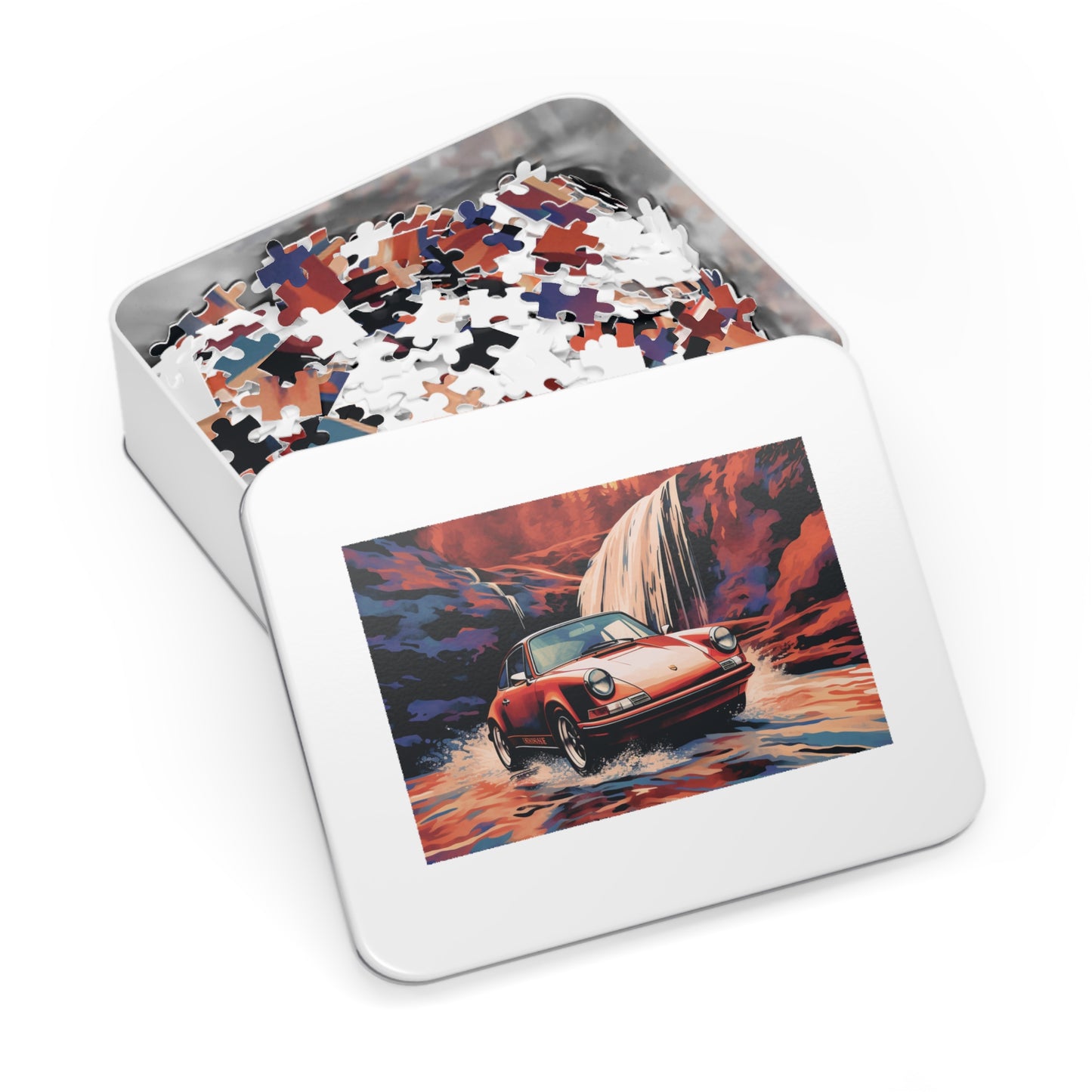 Jigsaw Puzzle (30, 110, 252, 500,1000-Piece) American Flag Porsche Abstract 4