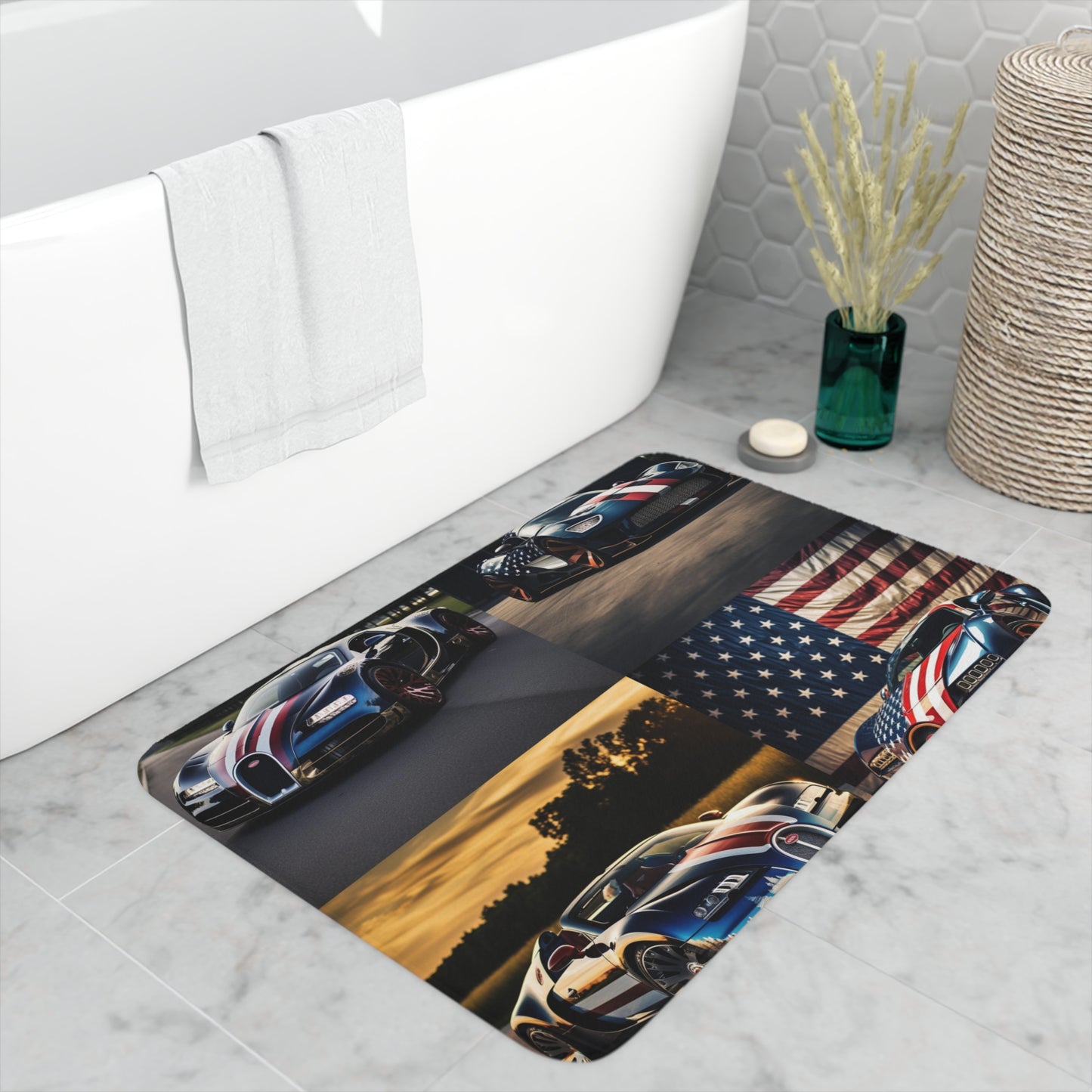 Memory Foam Bath Mat Bugatti Flag American 5