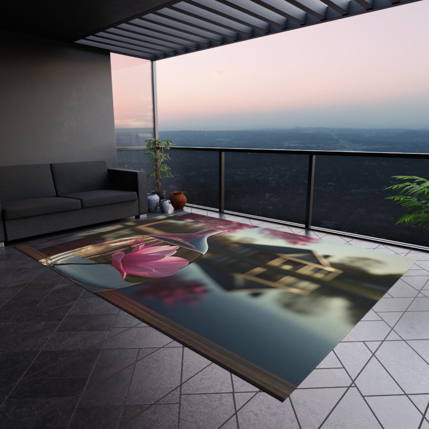 Outdoor Rug Magnolia in a Glass vase 2