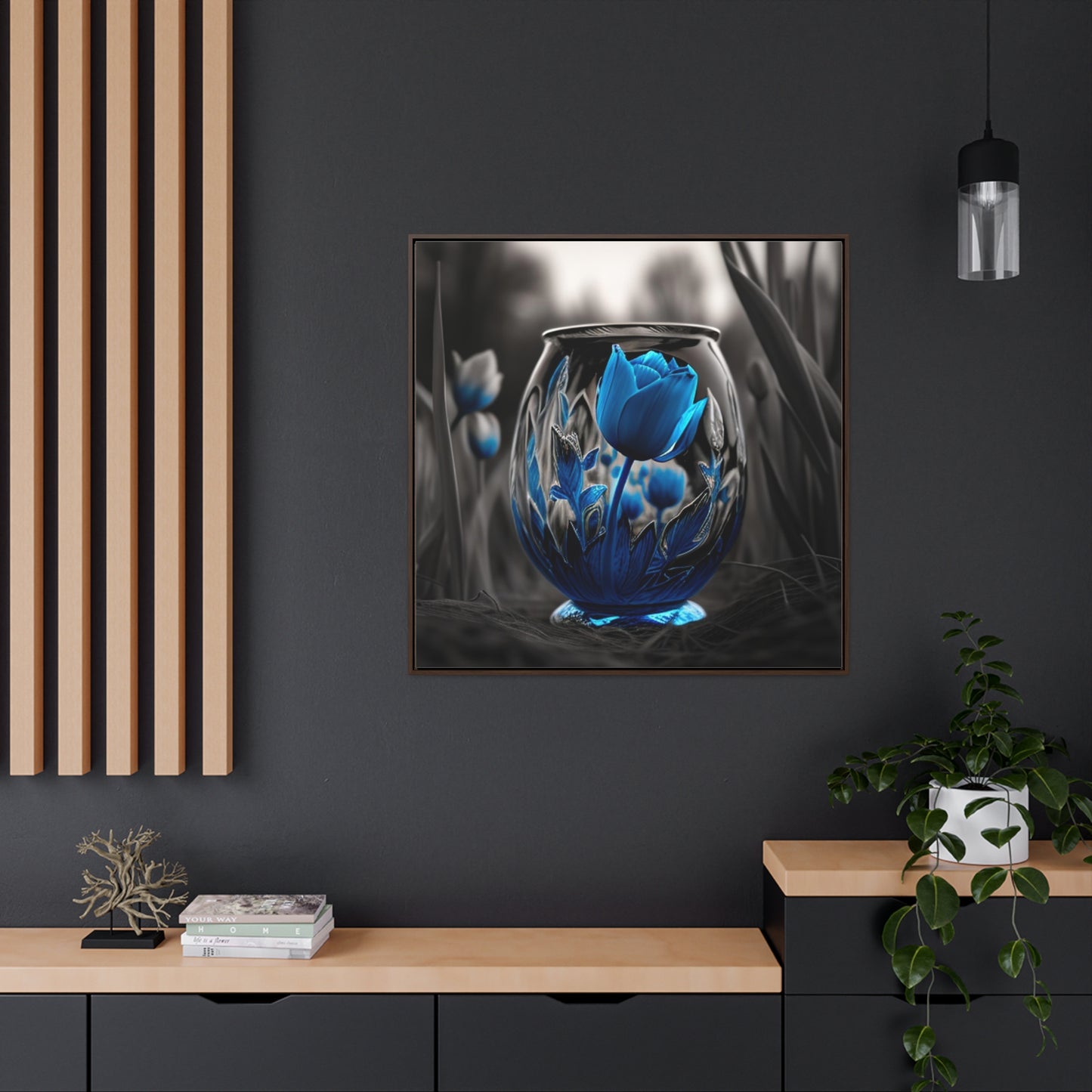 Gallery Canvas Wraps, Square Frame Tulip Blue 2