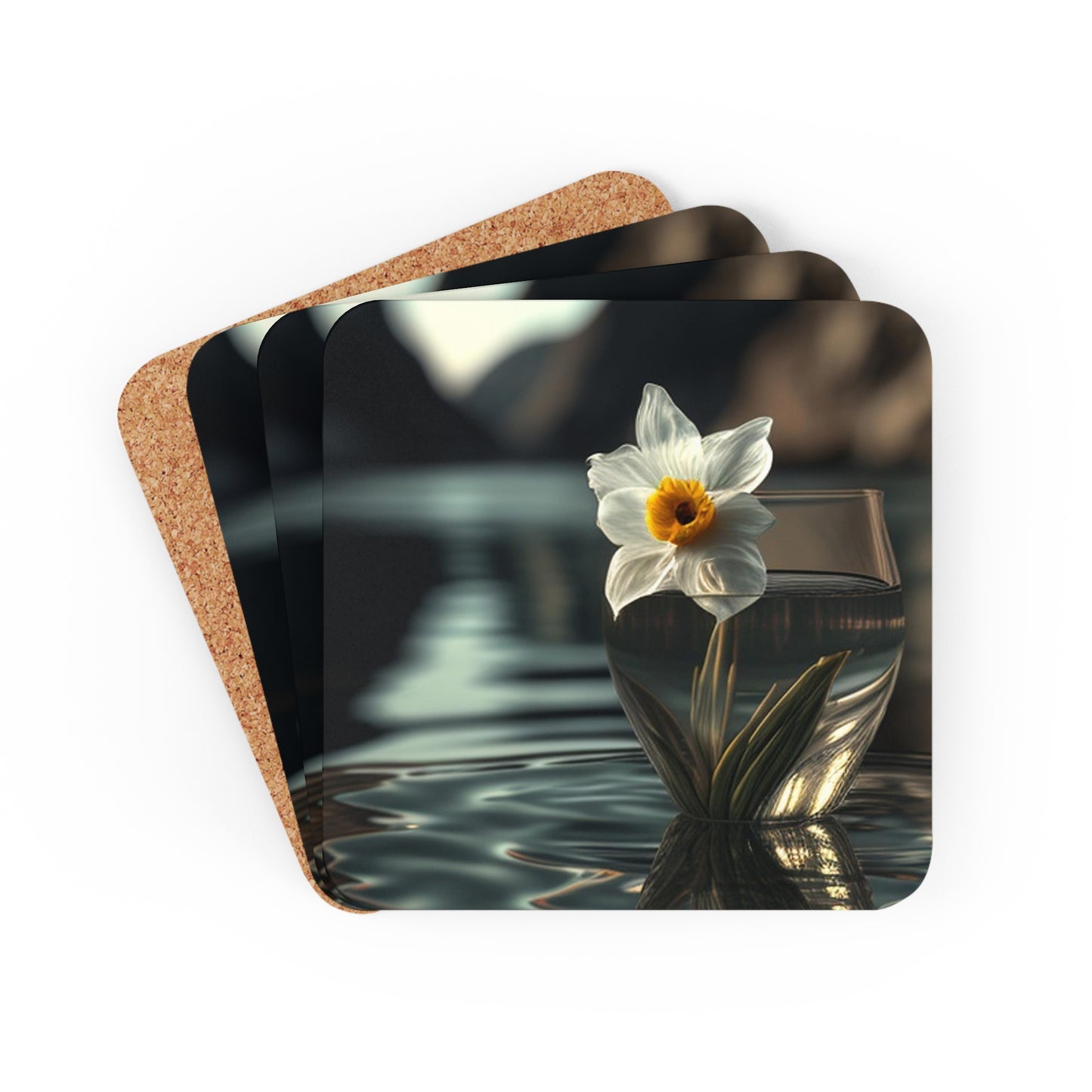 Corkwood Coaster Set Daffodil 2