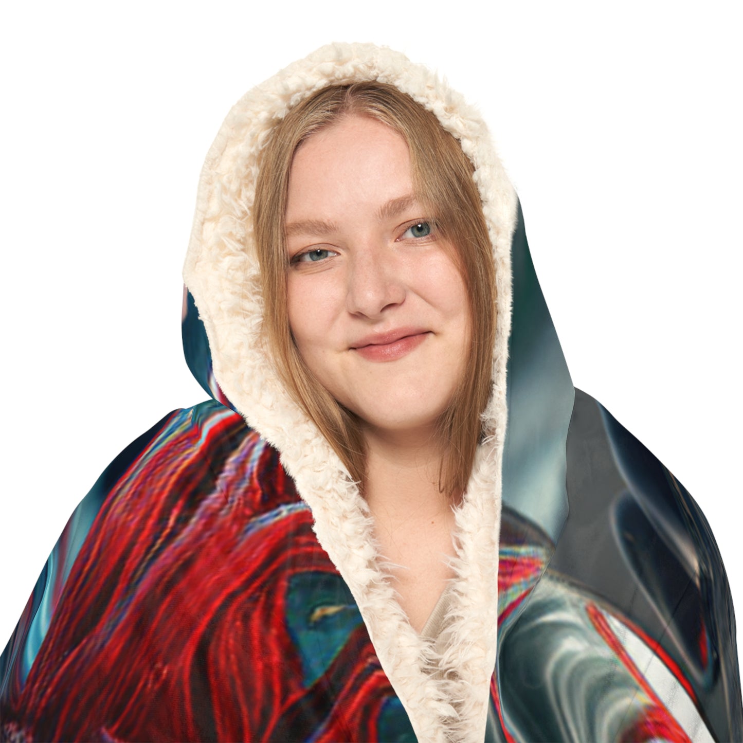 Snuggle Hooded Blanket Red Anemone in a Vase 5