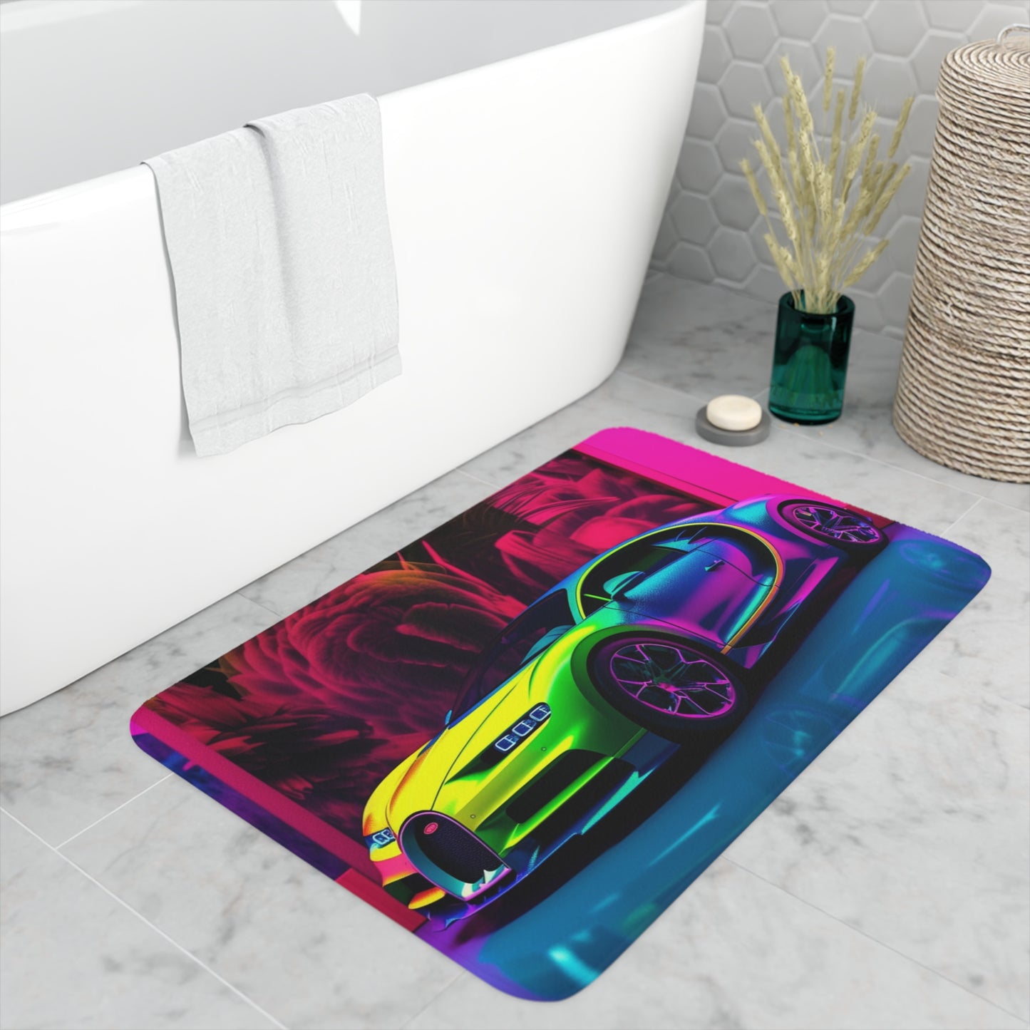 Memory Foam Bath Mat Florescent Bugatti Flair 1