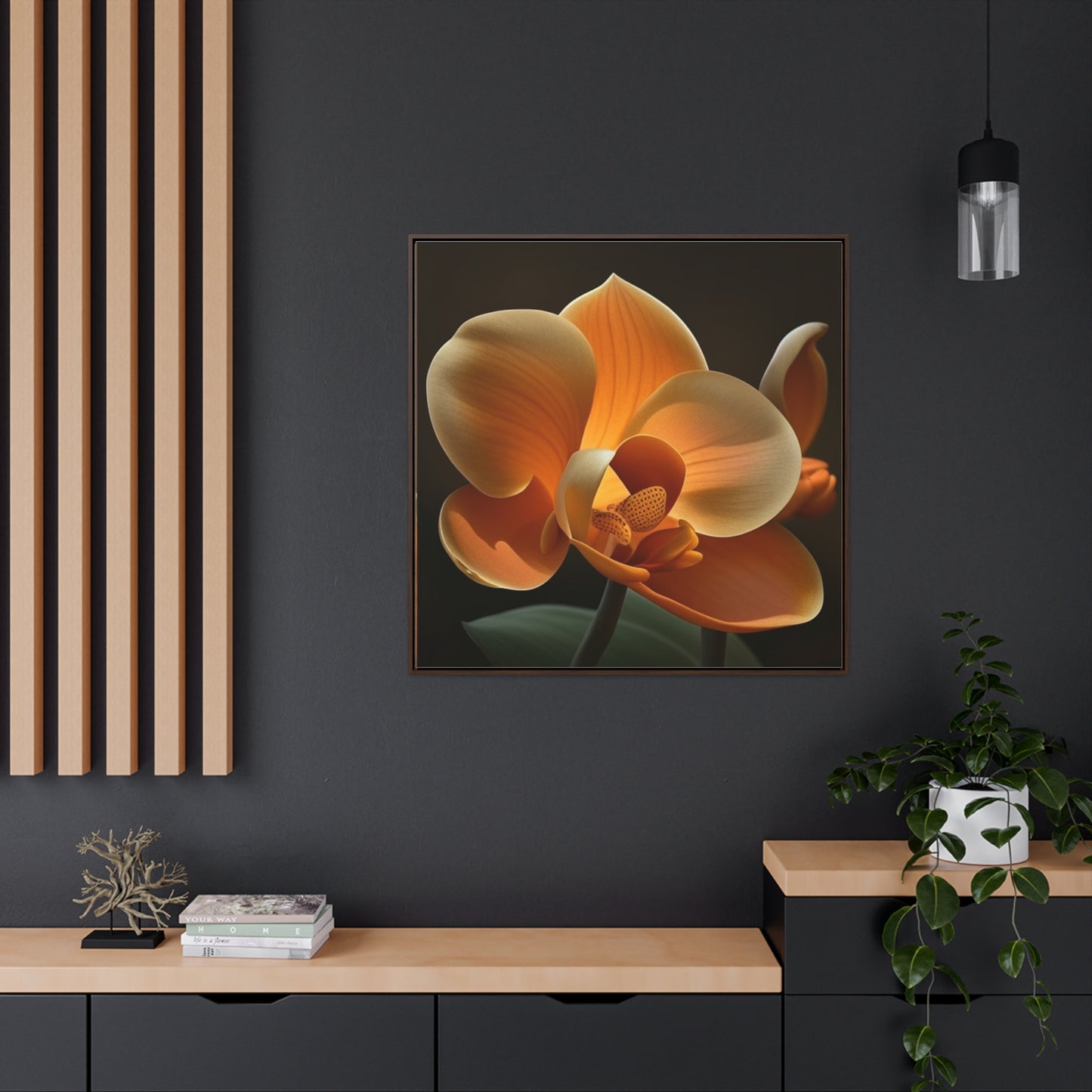 Gallery Canvas Wraps, Square Frame Orange Orchid 4