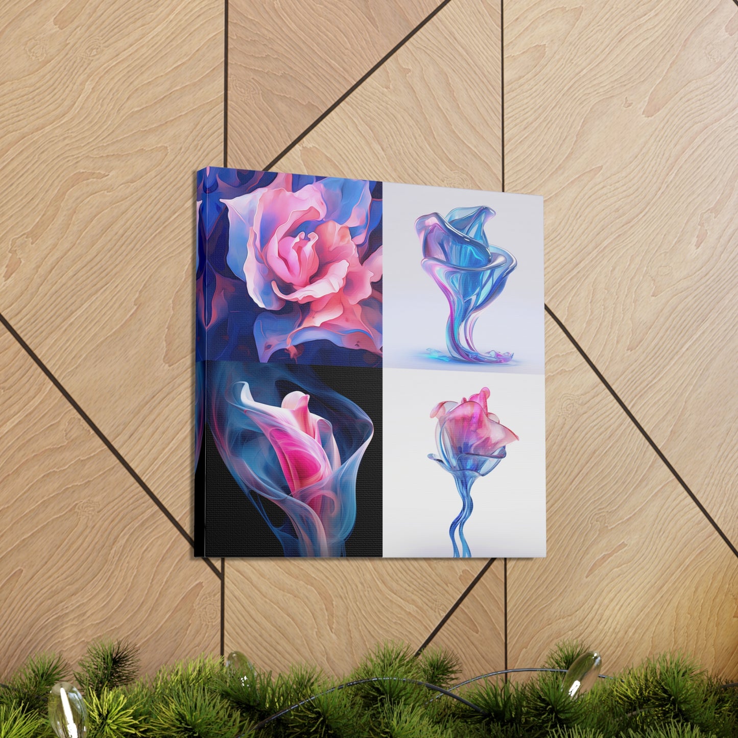 Canvas Gallery Wraps Pink & Blue Tulip Rose 5