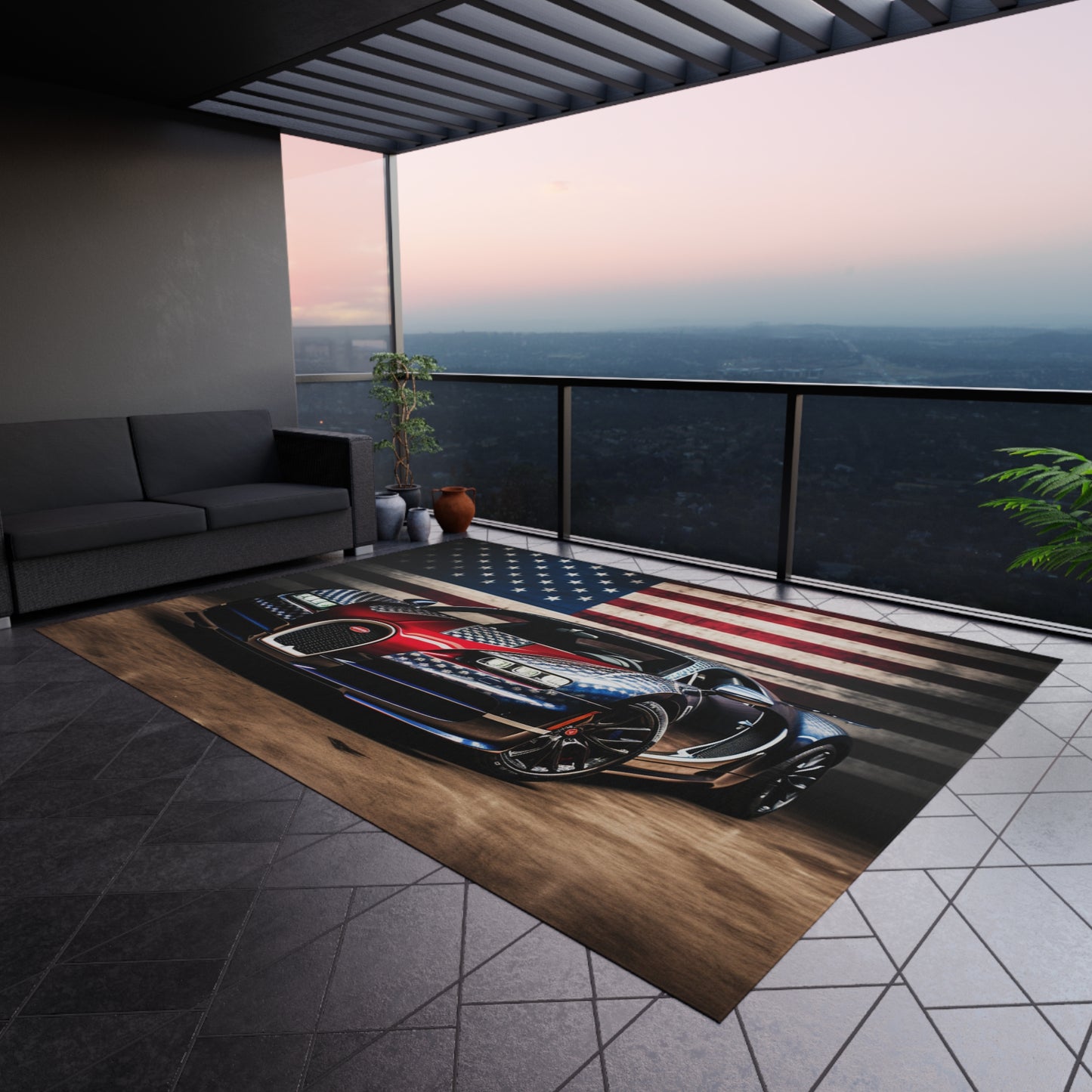 Outdoor Rug Bugatti American Flag 1