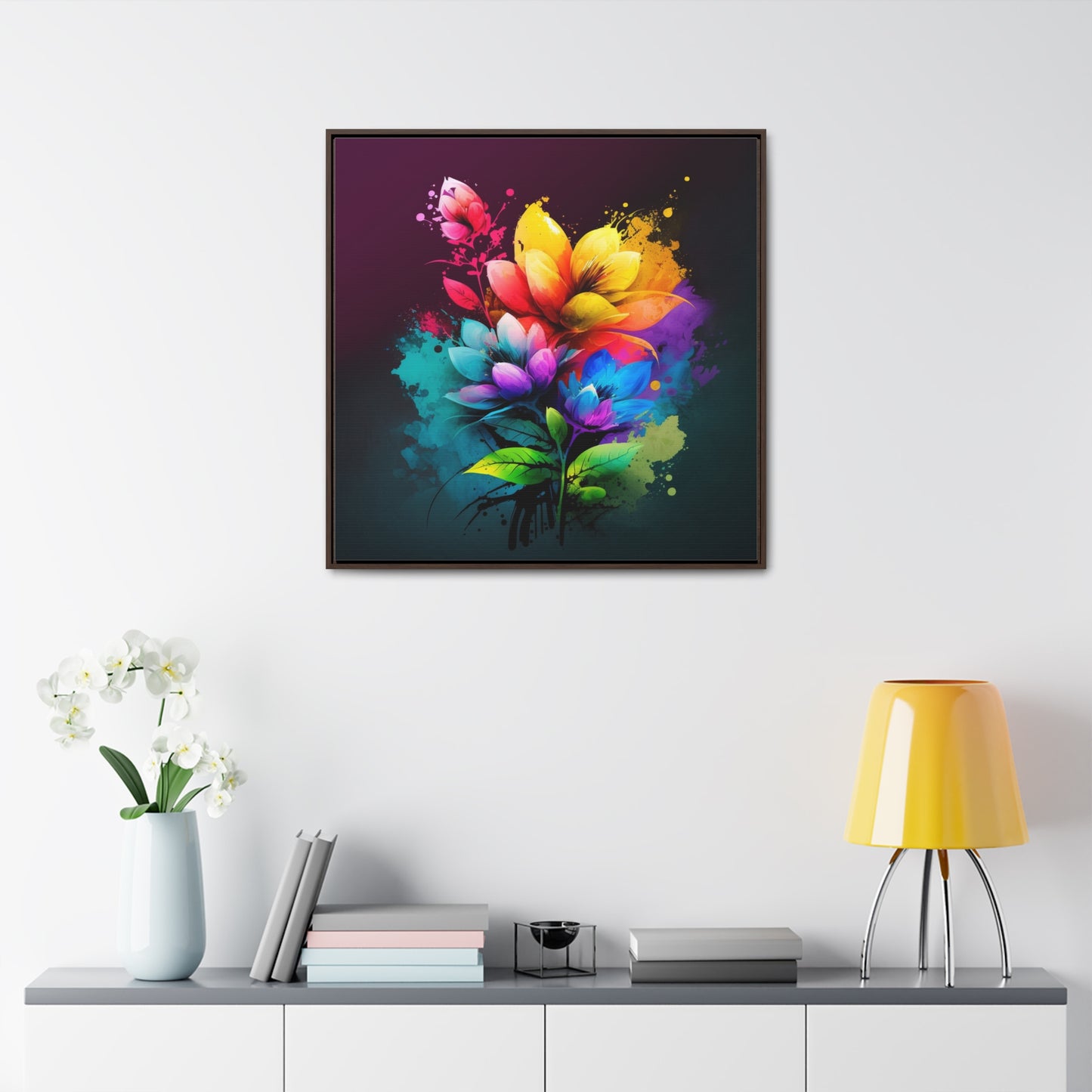 Gallery Canvas Wraps, Square Frame Bright Spring Flowers 3