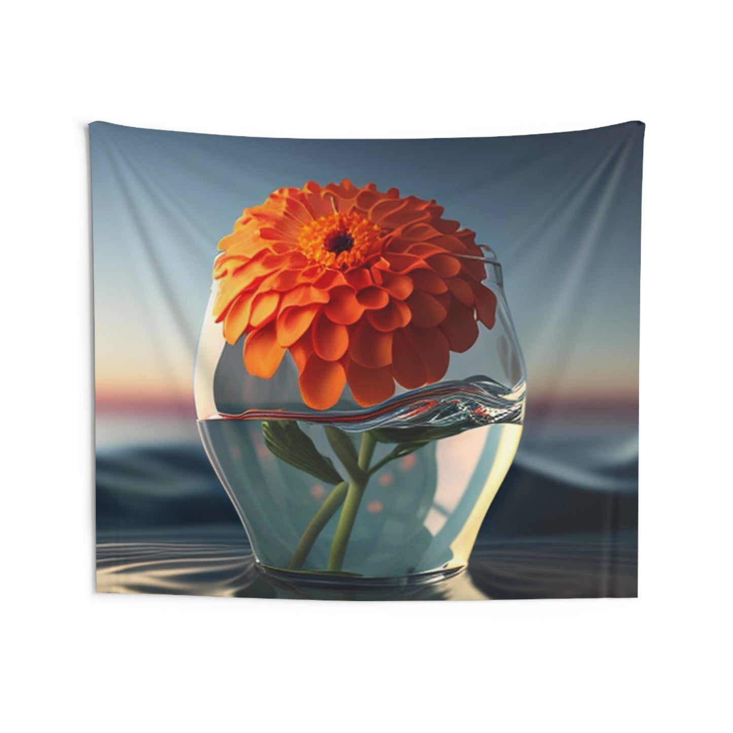 Indoor Wall Tapestries Orange Zinnia 4