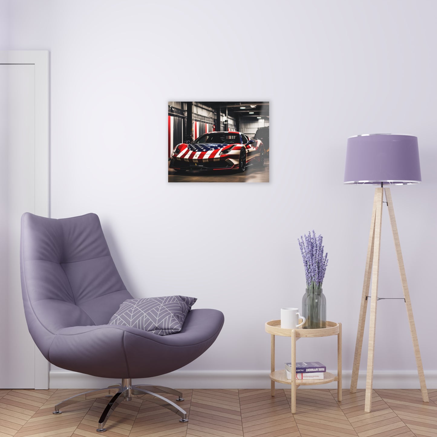 Acrylic Prints American Flag Farrari 3