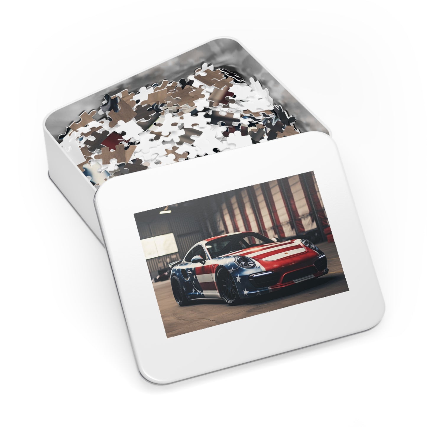 Jigsaw Puzzle (30, 110, 252, 500,1000-Piece) American Flag Porsche 2