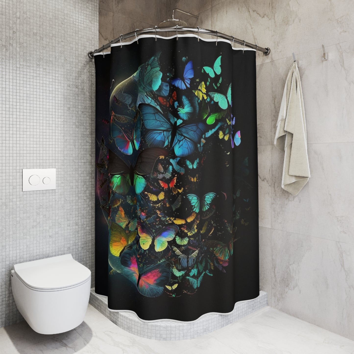 Polyester Shower Curtain Moon Butterfly 4