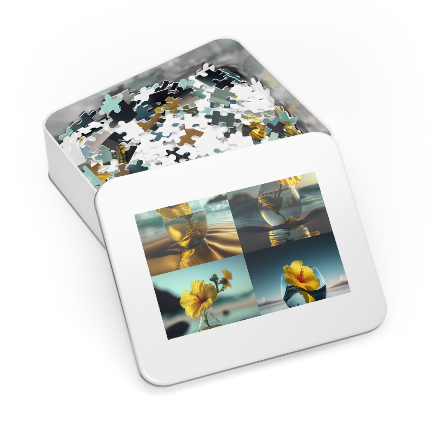 Jigsaw Puzzle (30, 110, 252, 500,1000-Piece) Yellow Hibiscus glass 5