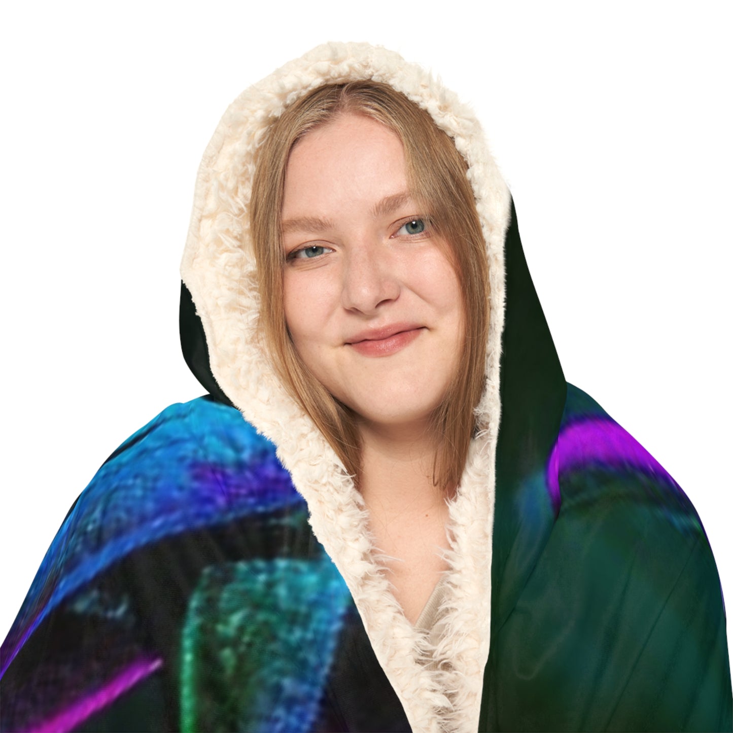 Snuggle Hooded Blanket Macro Neon Barbs 4