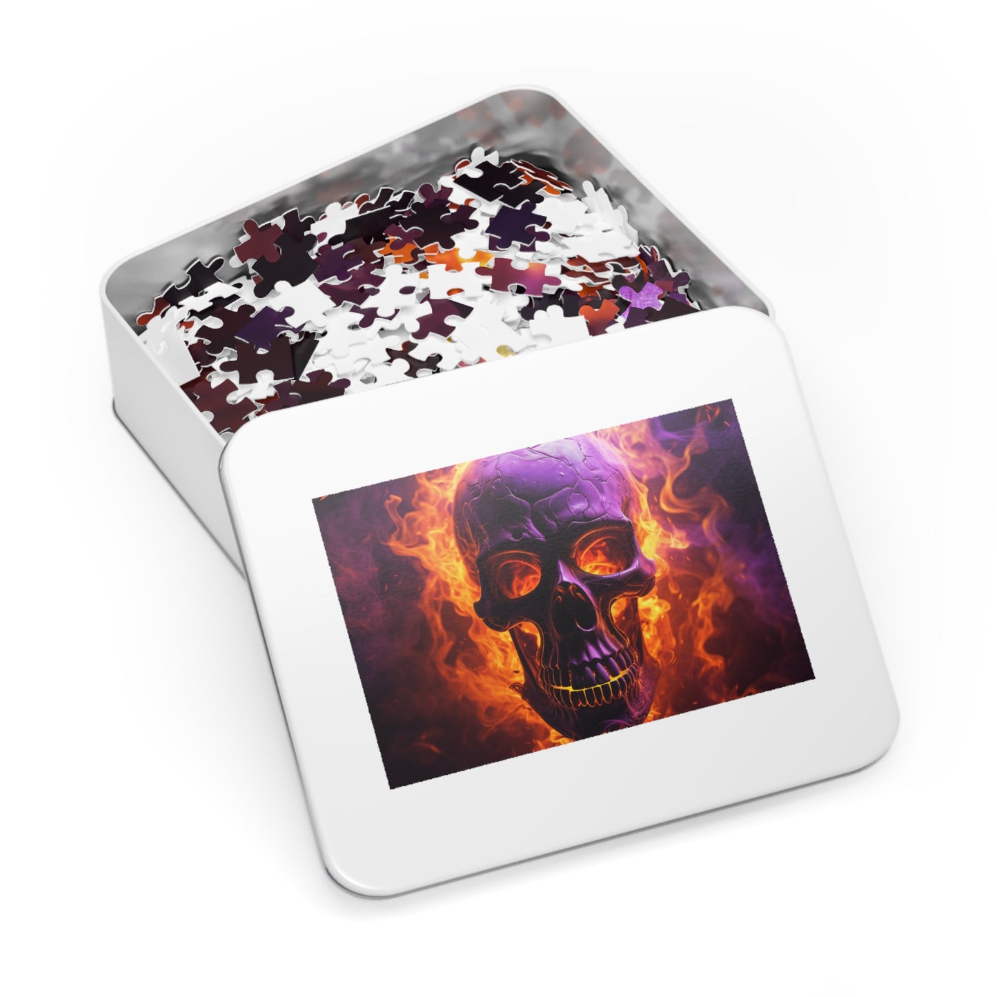Jigsaw Puzzle (30, 110, 252, 500,1000-Piece) Skull Flames 3