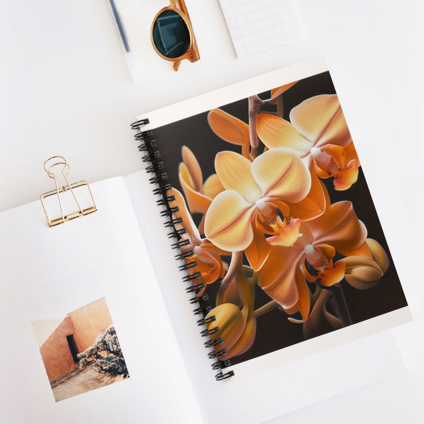Spiral Notebook - Ruled Line orchid pedals 1
