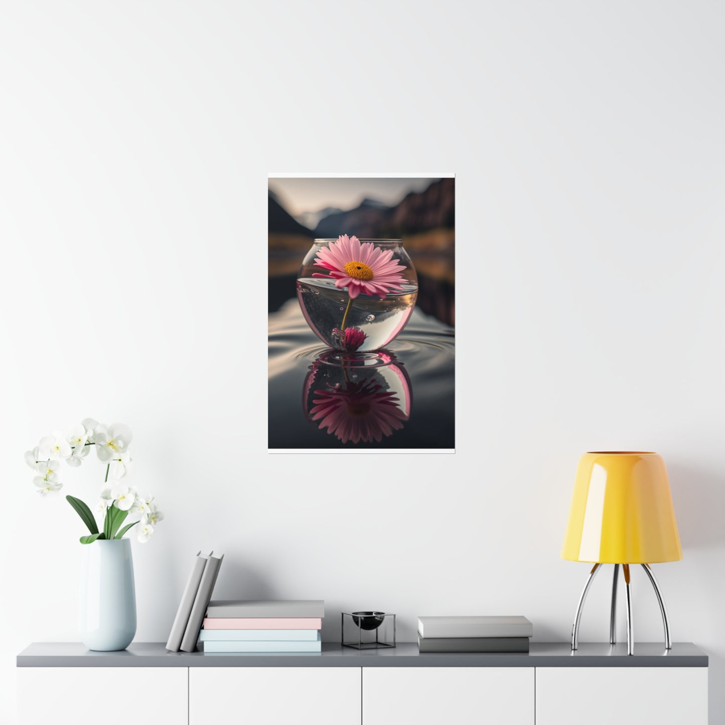 Premium Matte Vertical Posters Daisy in a vase 3