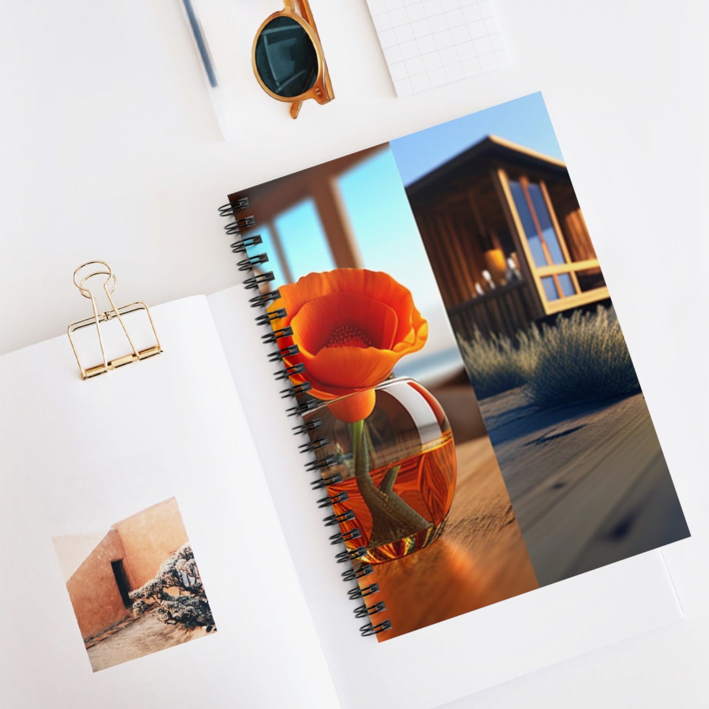 Spiral Notebook - Ruled Line Poppy in a Glass Vase 3