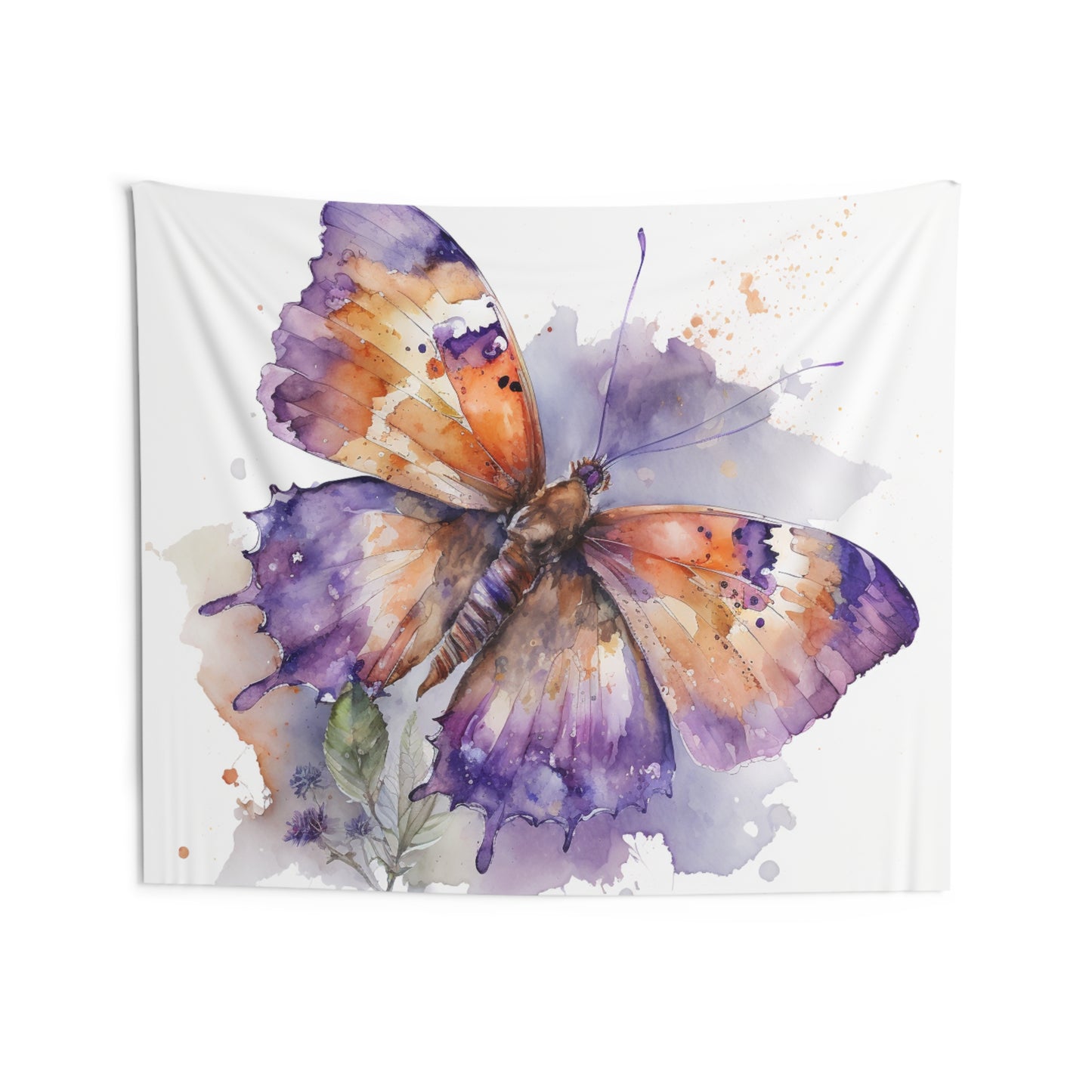 Indoor Wall Tapestries MerlinRose Watercolor Butterfly 1