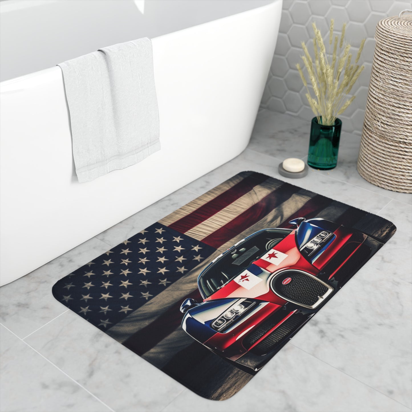 Memory Foam Bath Mat Bugatti American Flag 3