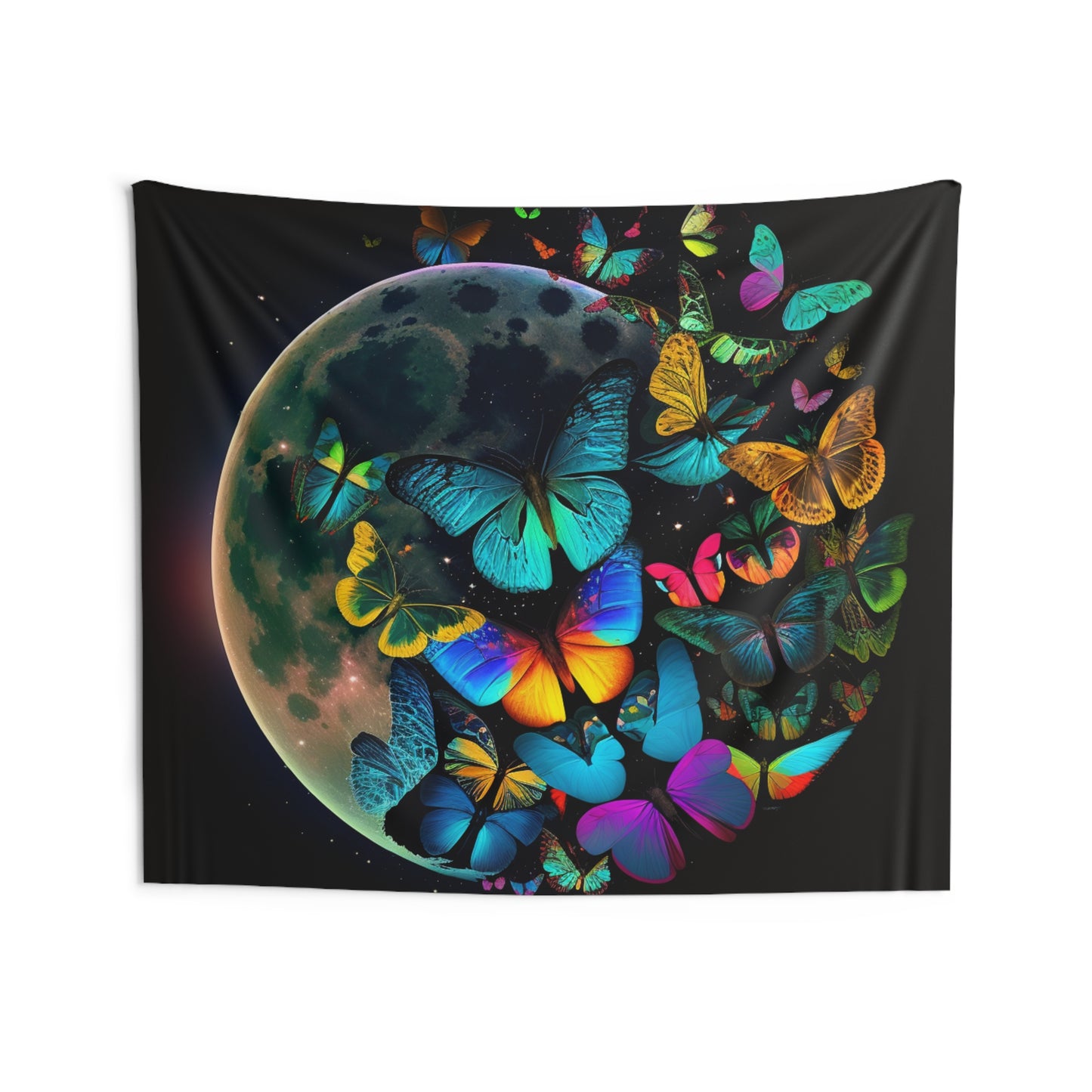 Indoor Wall Tapestries Moon Butterfly 2