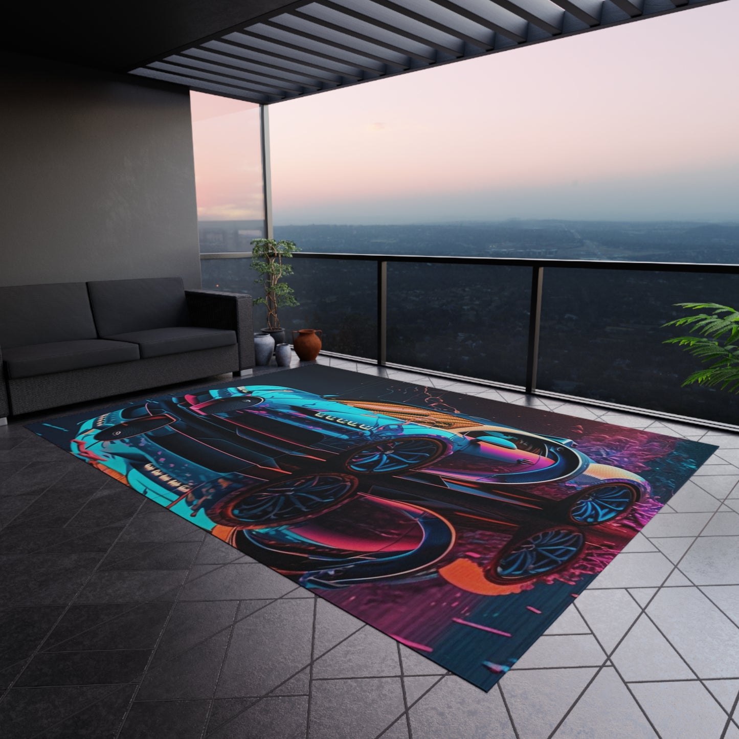 Outdoor Rug Bugatti Neon Chiron 4