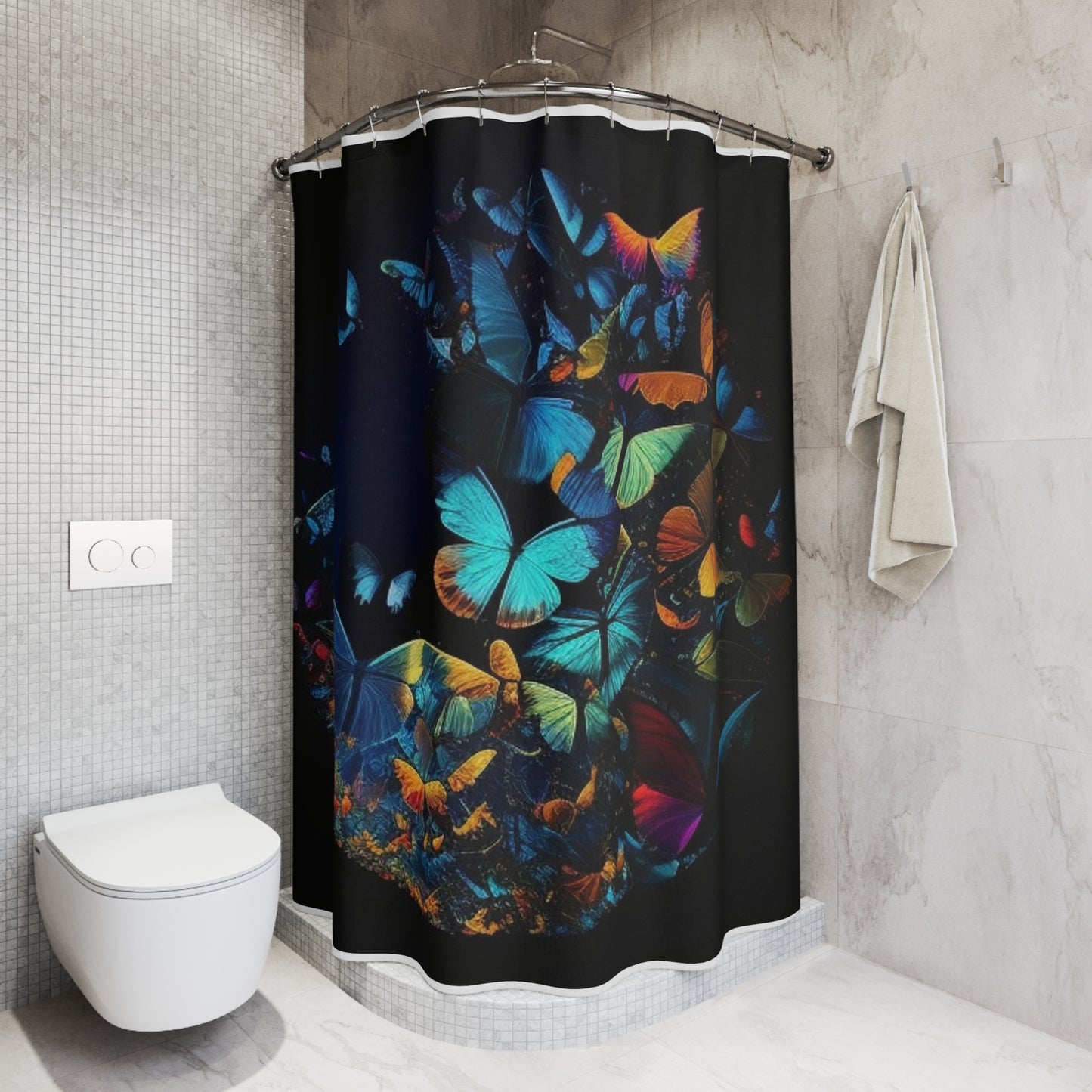 Polyester Shower Curtain Moon Butterfly 1