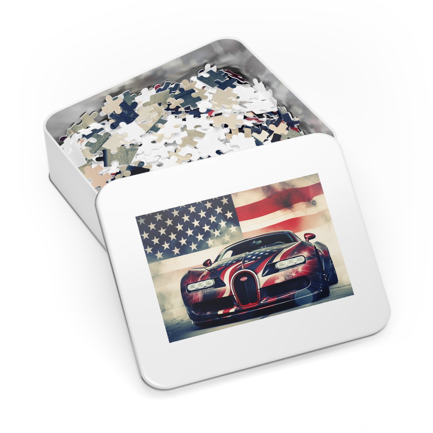 Jigsaw Puzzle (30, 110, 252, 500,1000-Piece) Abstract American Flag Background Bugatti 1