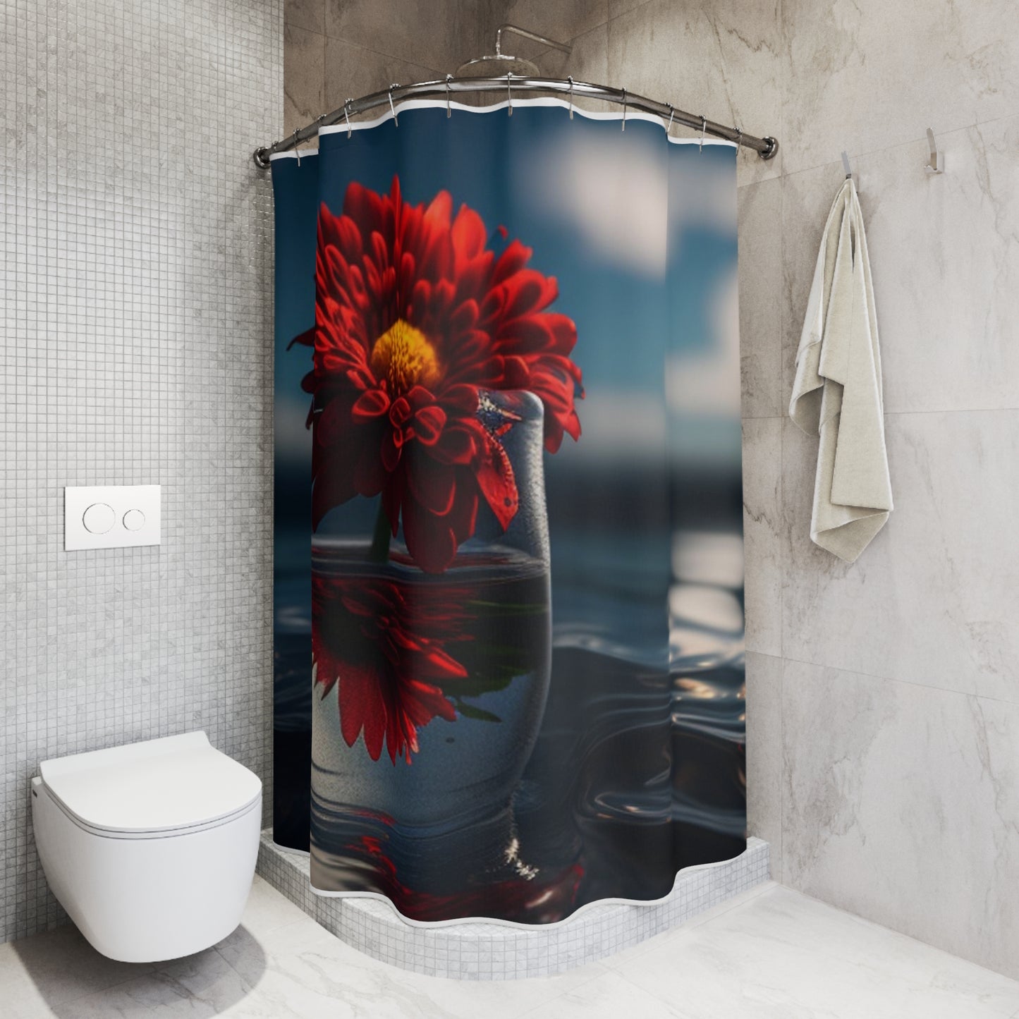 Polyester Shower Curtain Chrysanthemum 3